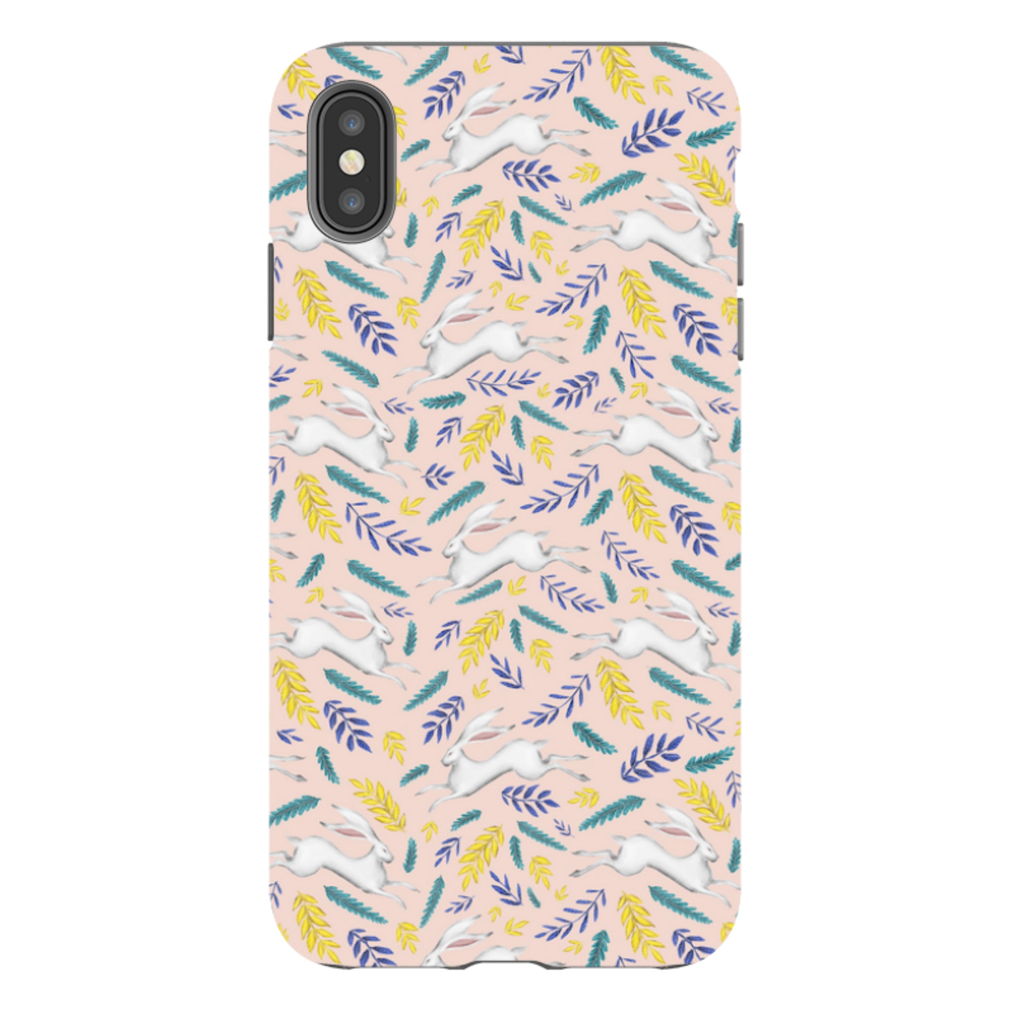 iPhone Tough Case - White Hare Pattern By Catherine Rowe