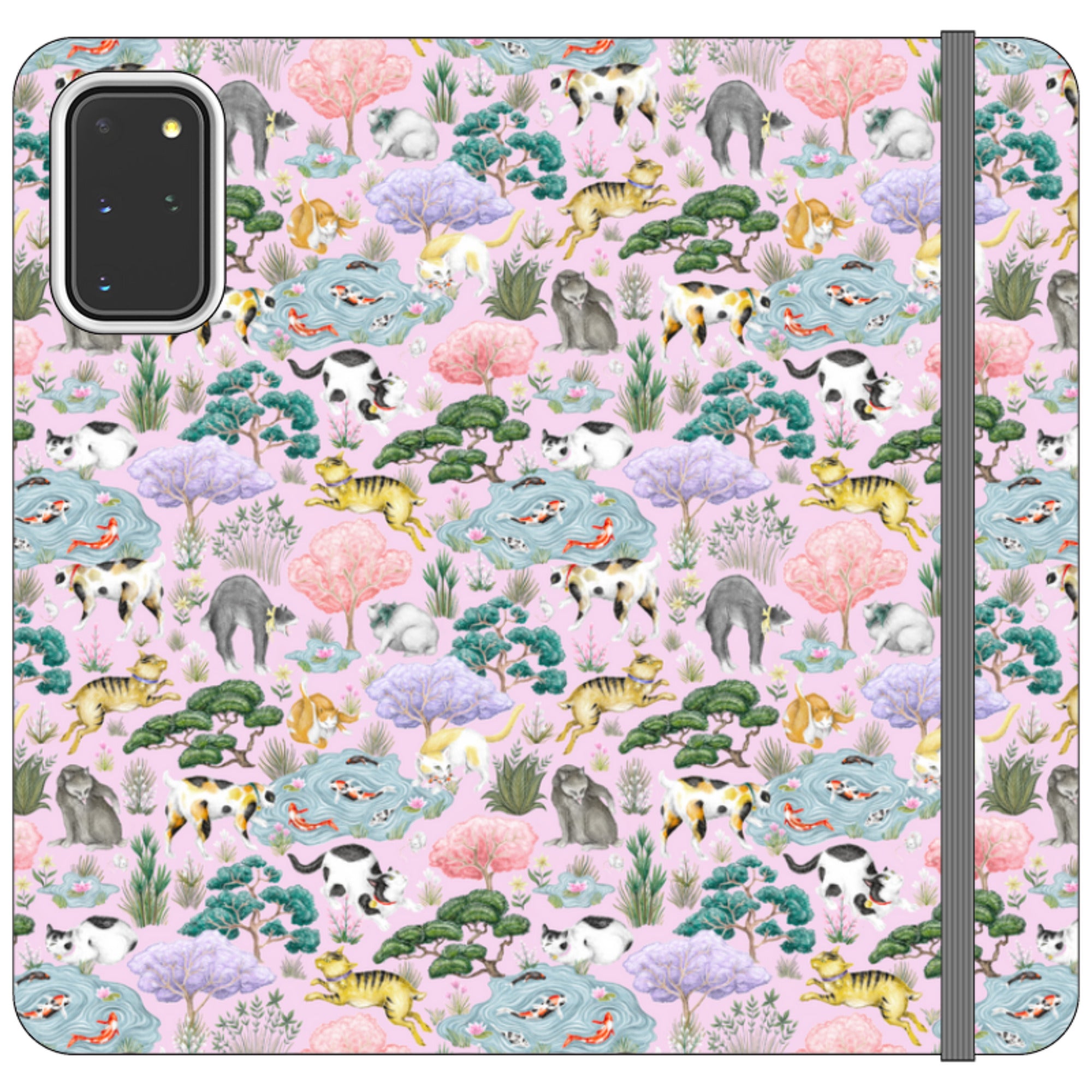 Cat Garden Wallet Case By Catherine Rowe