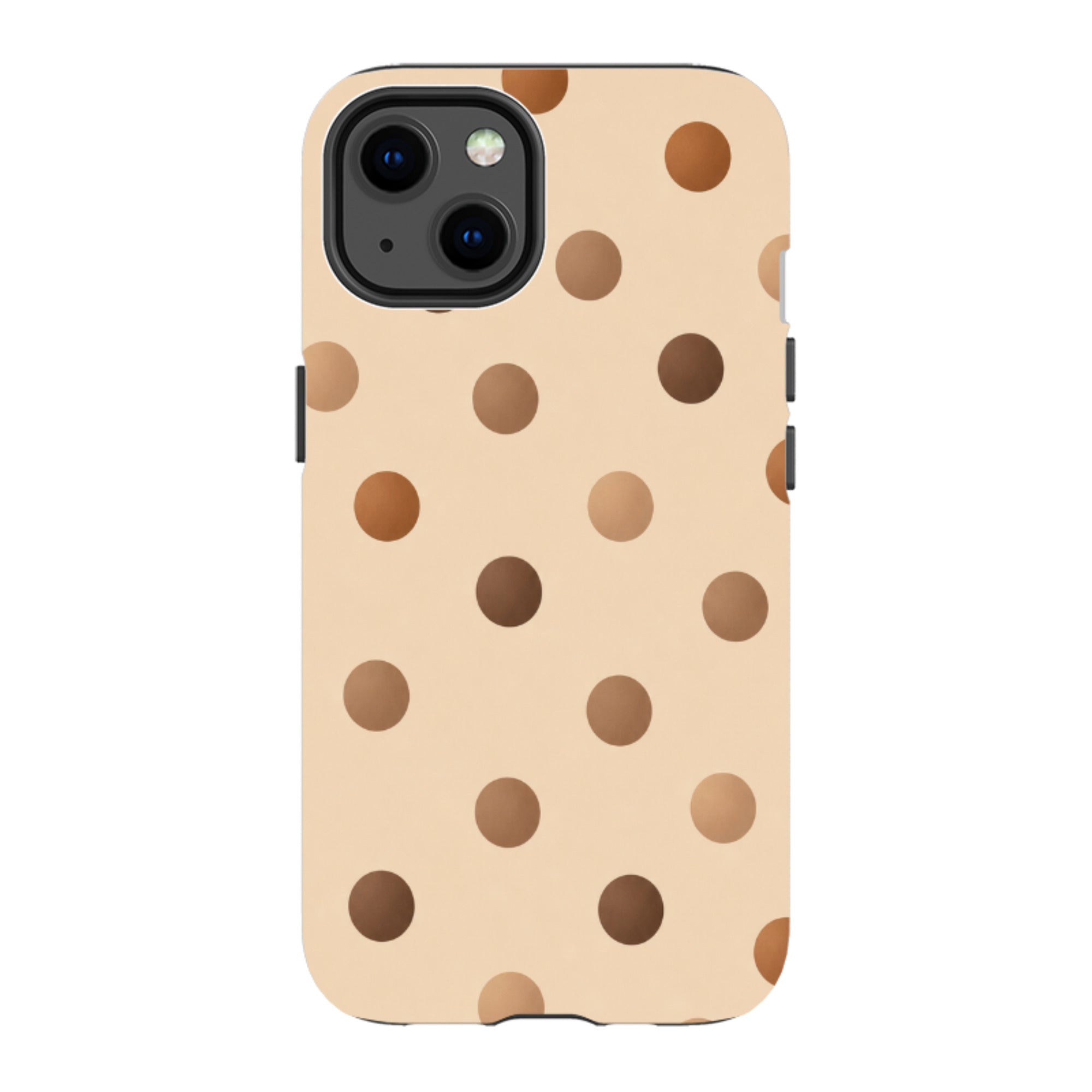 iPhone Tough Case - Brown Polka Dot