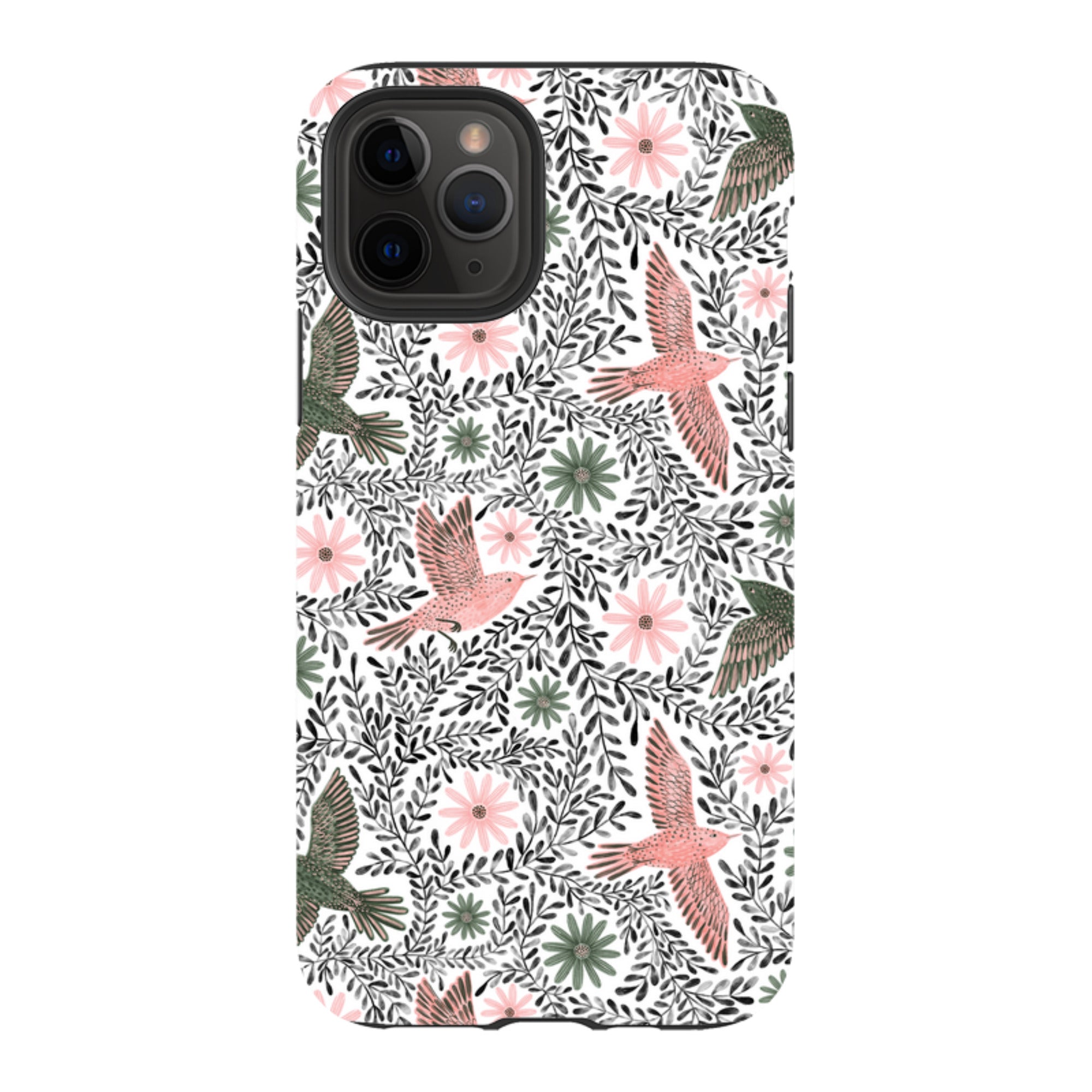 iPhone Tough Case - Bird Pattern Black By Lee Foster Wilson