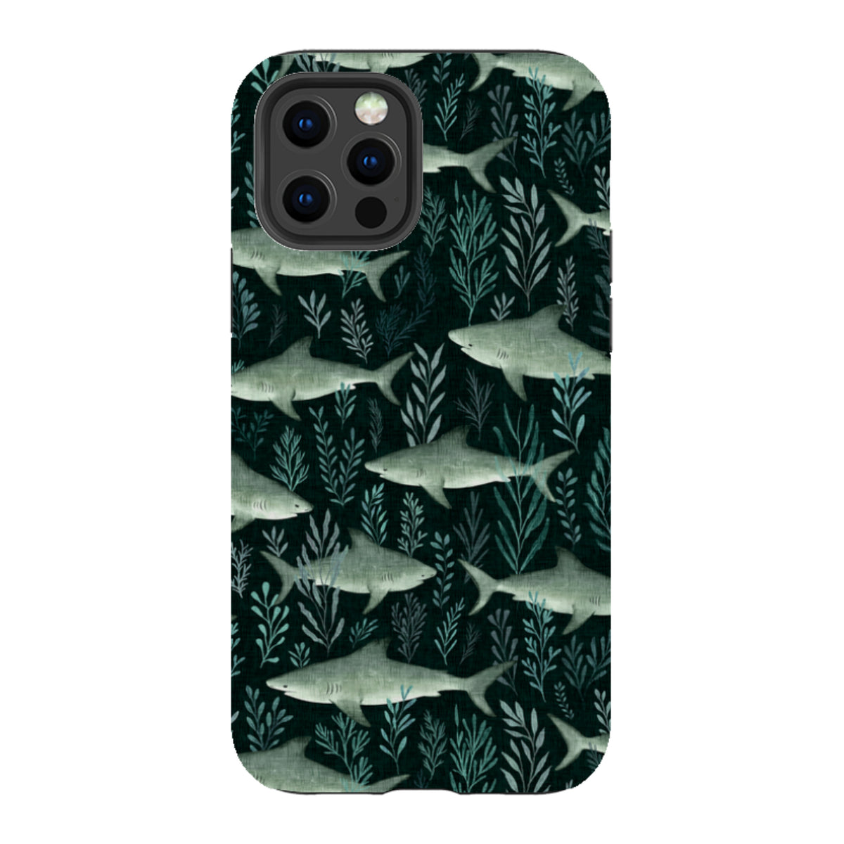 iPhone Tough Case - Sharks black By Katherine Quinn