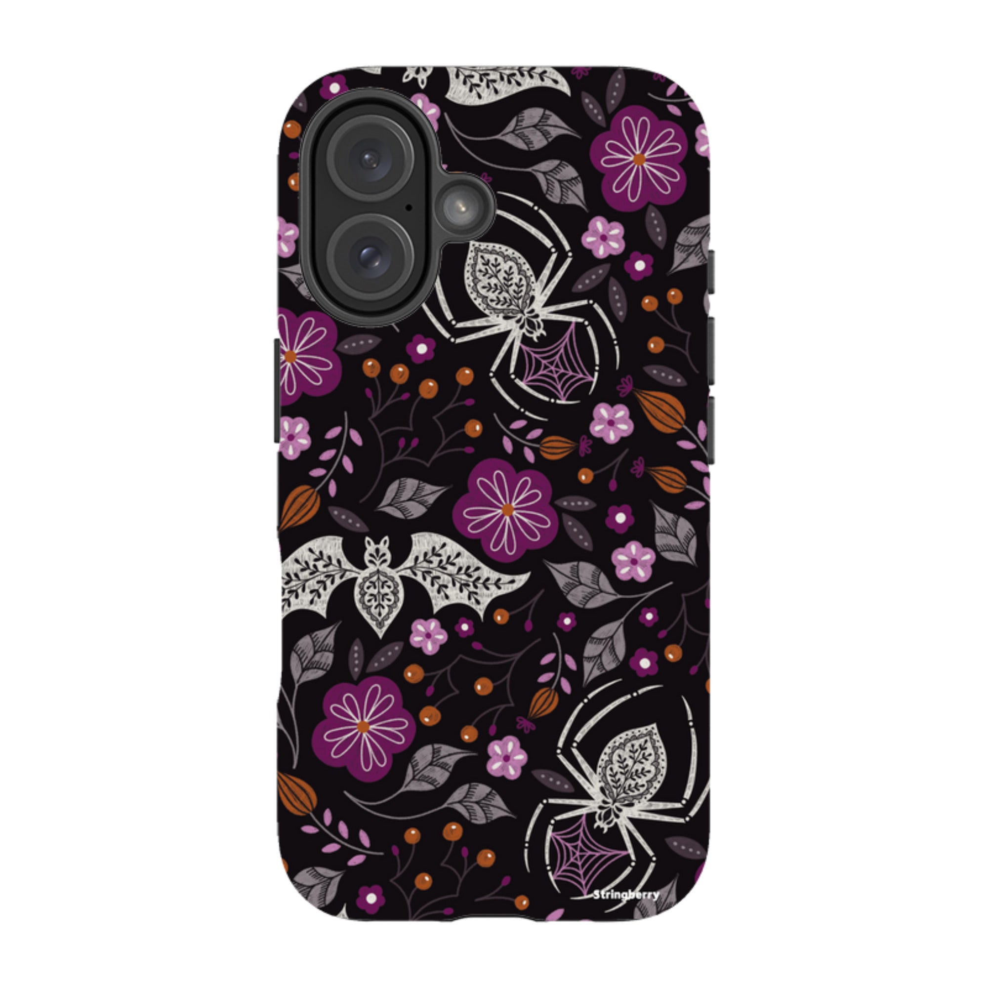 iPhone MagSafe Tough Case -  Spider Bat Pattern Black By Jenny Zemanek