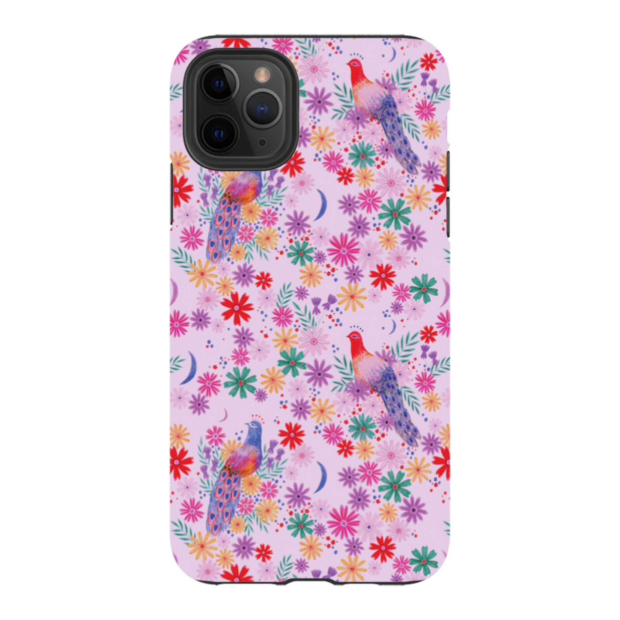 iPhone Tough Case - Peacock Pattern Lilac By Lee Foster Wilson