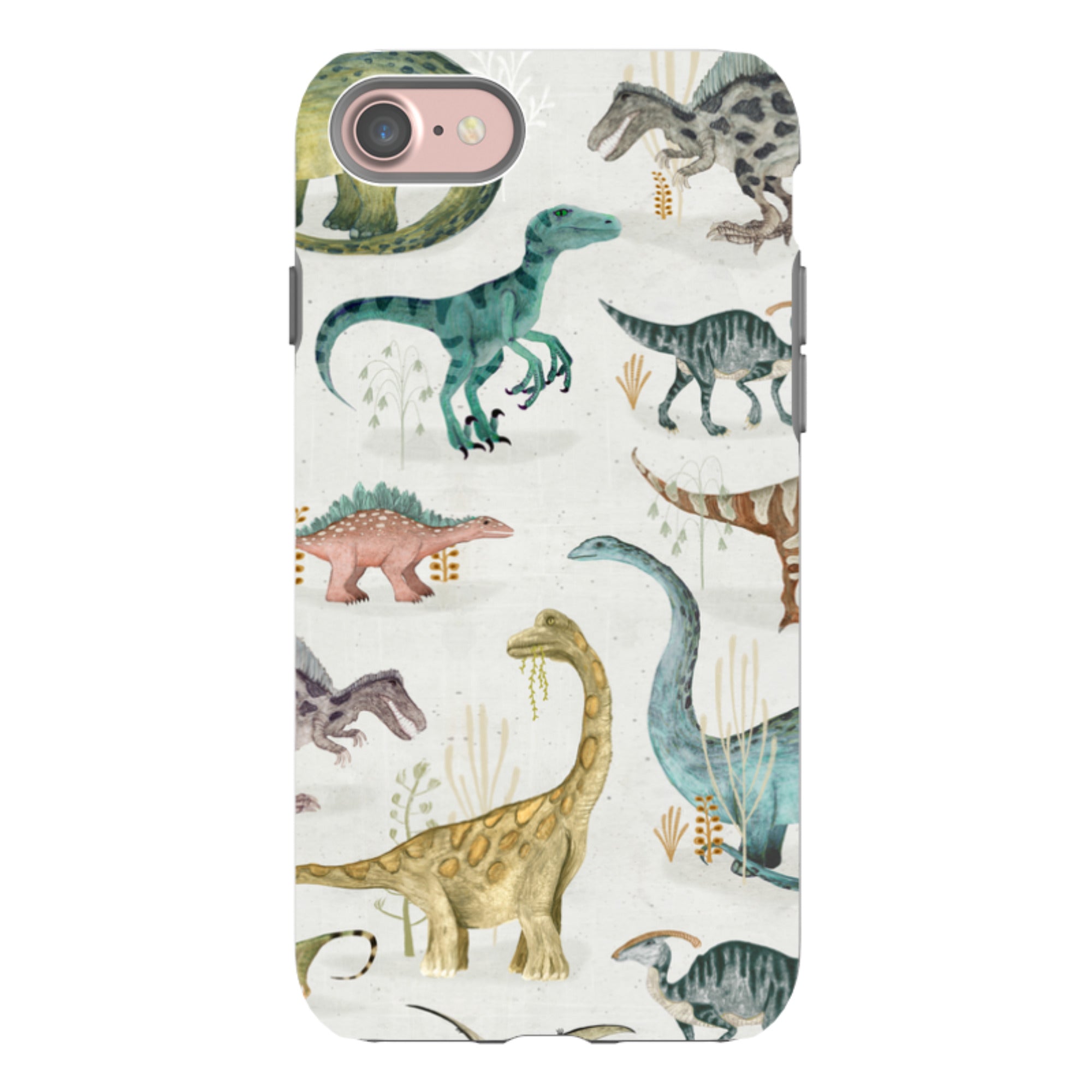 iPhone Tough Case - Dinosaur Pastel By Katherine Quinn