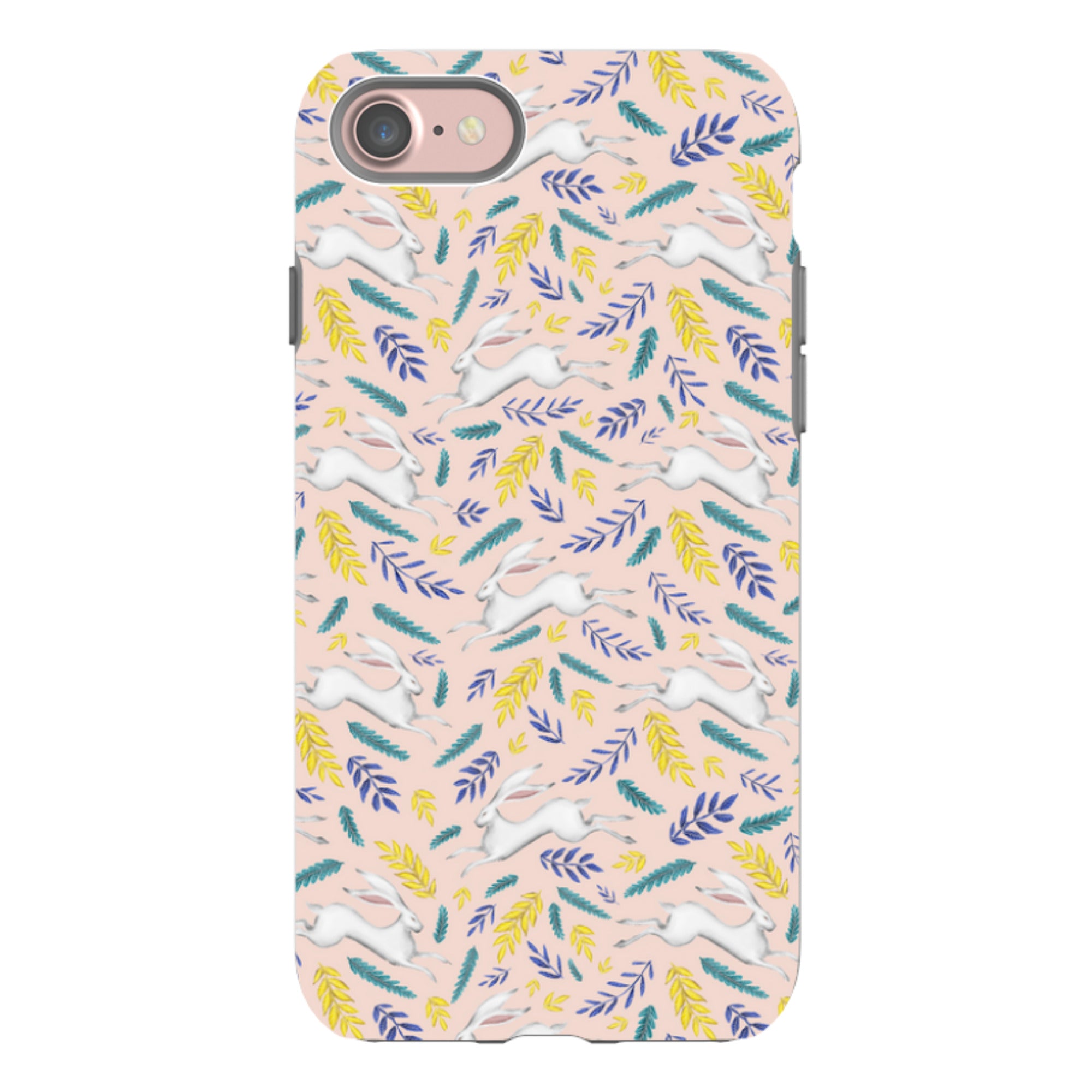iPhone Tough Case - White Hare Pattern By Catherine Rowe