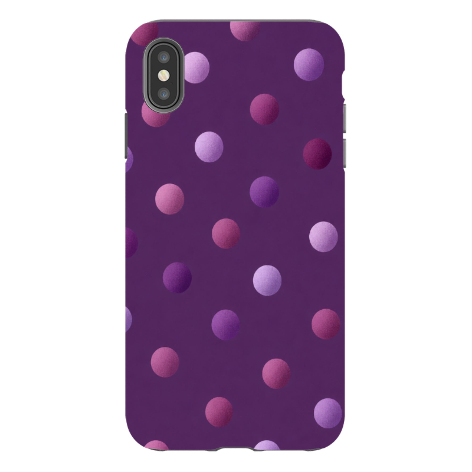 iPhone Tough Case - Purple Polka Dot