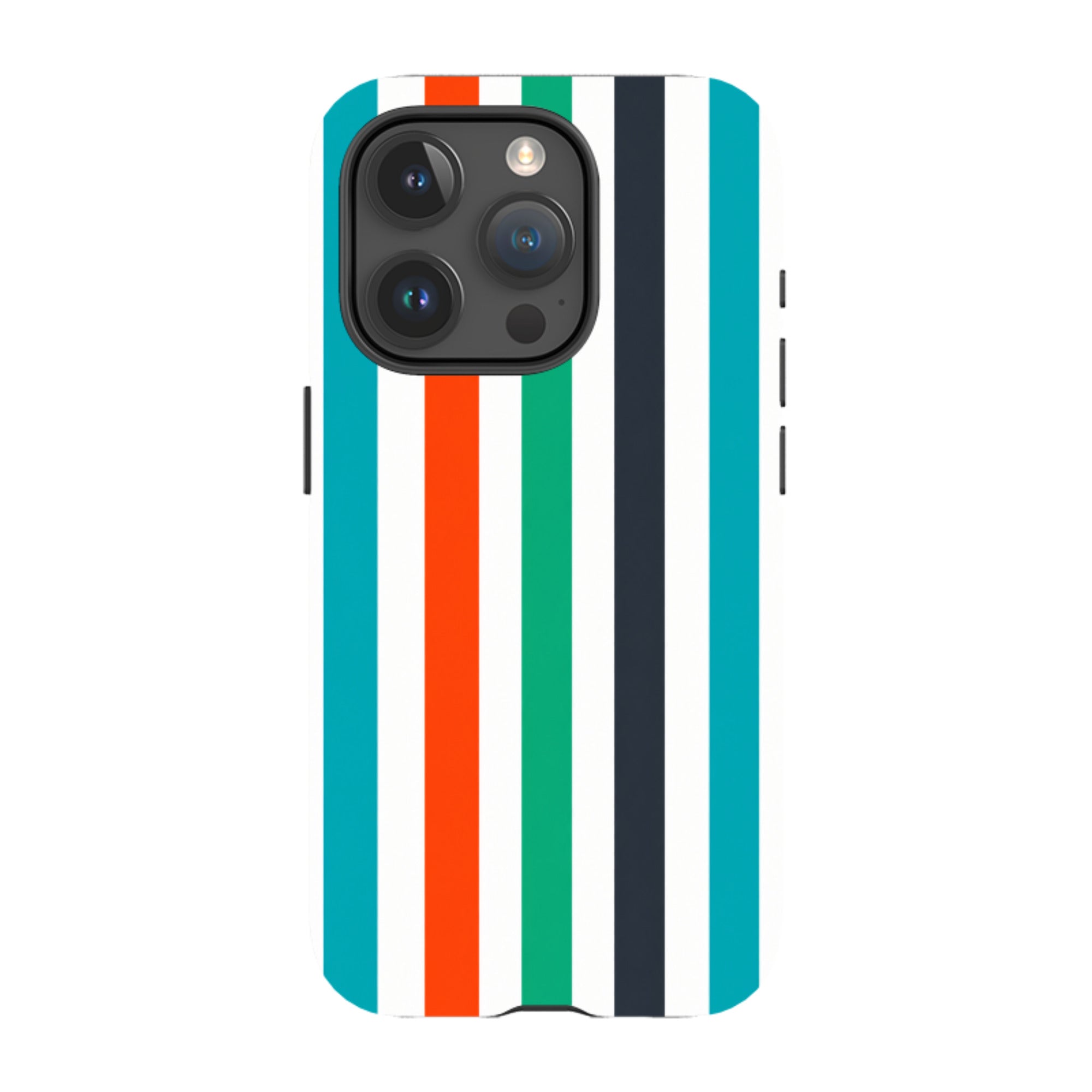 iPhone Tough Case - Orange & Teal Stripe