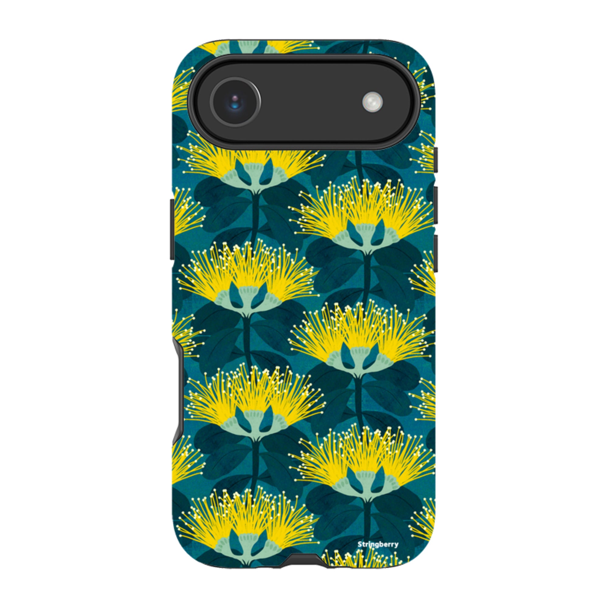 iPhone MagSafe Tough Case - Pohutukawa Yellow and Blue By Katherine Quinn