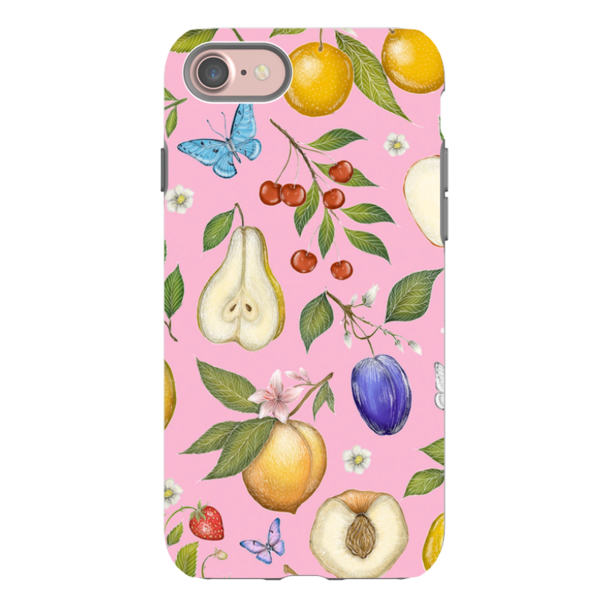 iPhone Tough Case - Pink Fruits By Catherine Rowe