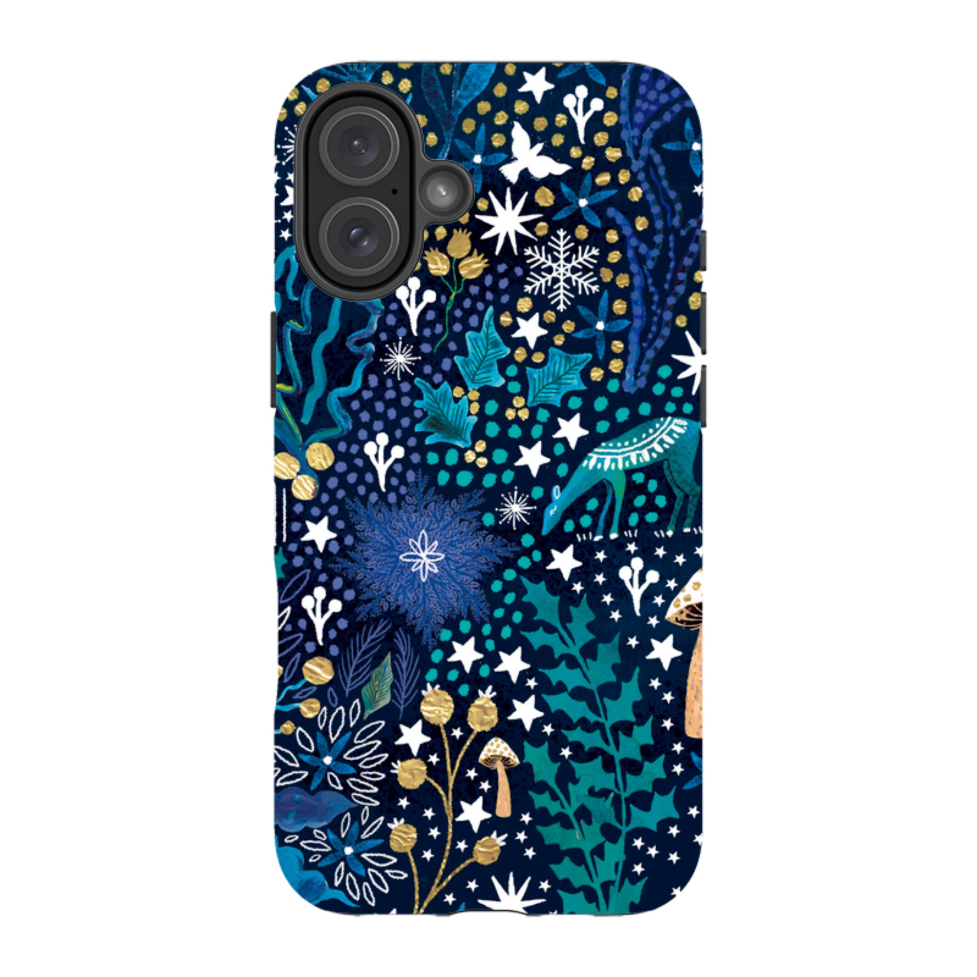 iPhone MagSafe Tough Case - Winter Flowers Teal By Emma Frances Grant