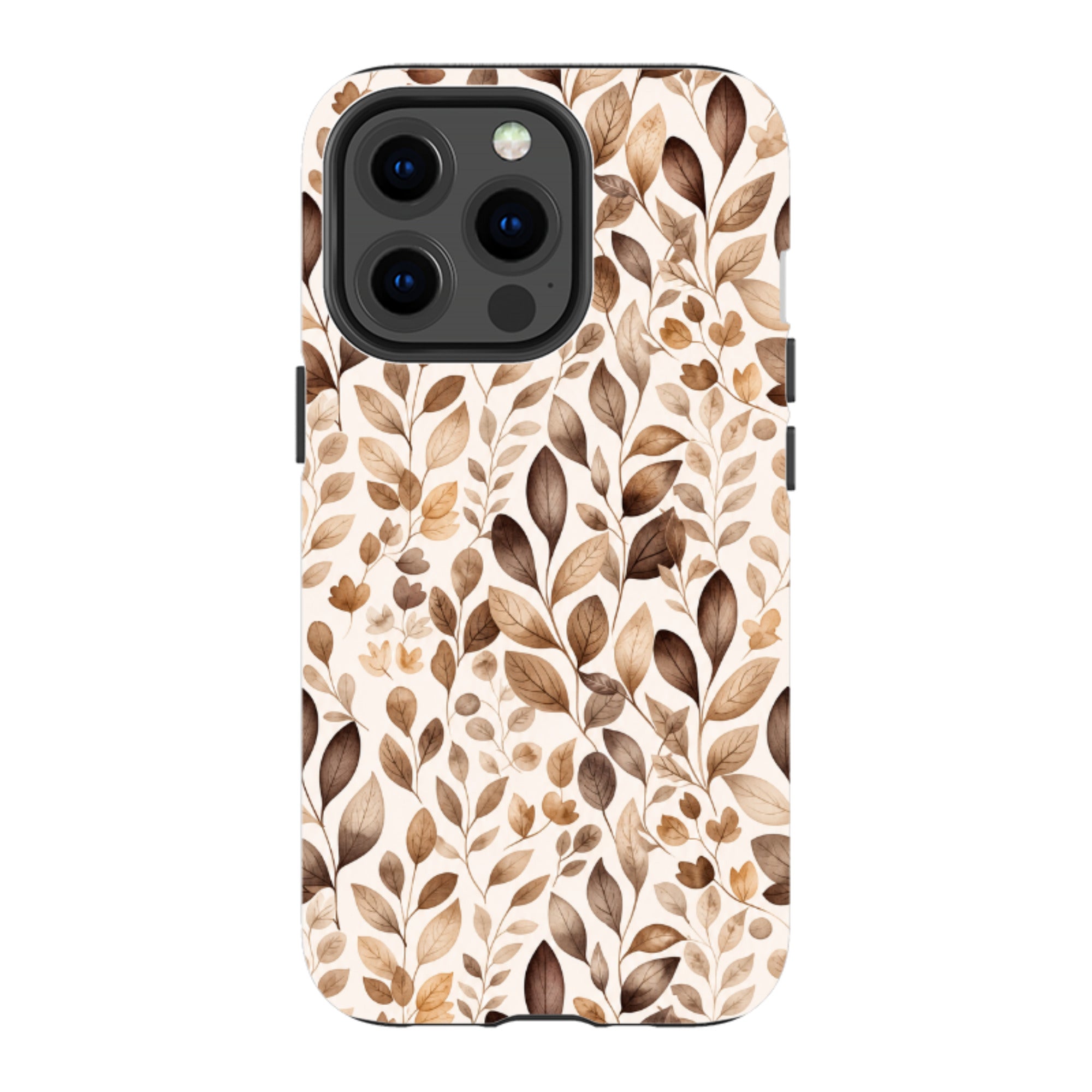 iPhone Tough Case - Beige Aesthetic Leaves
