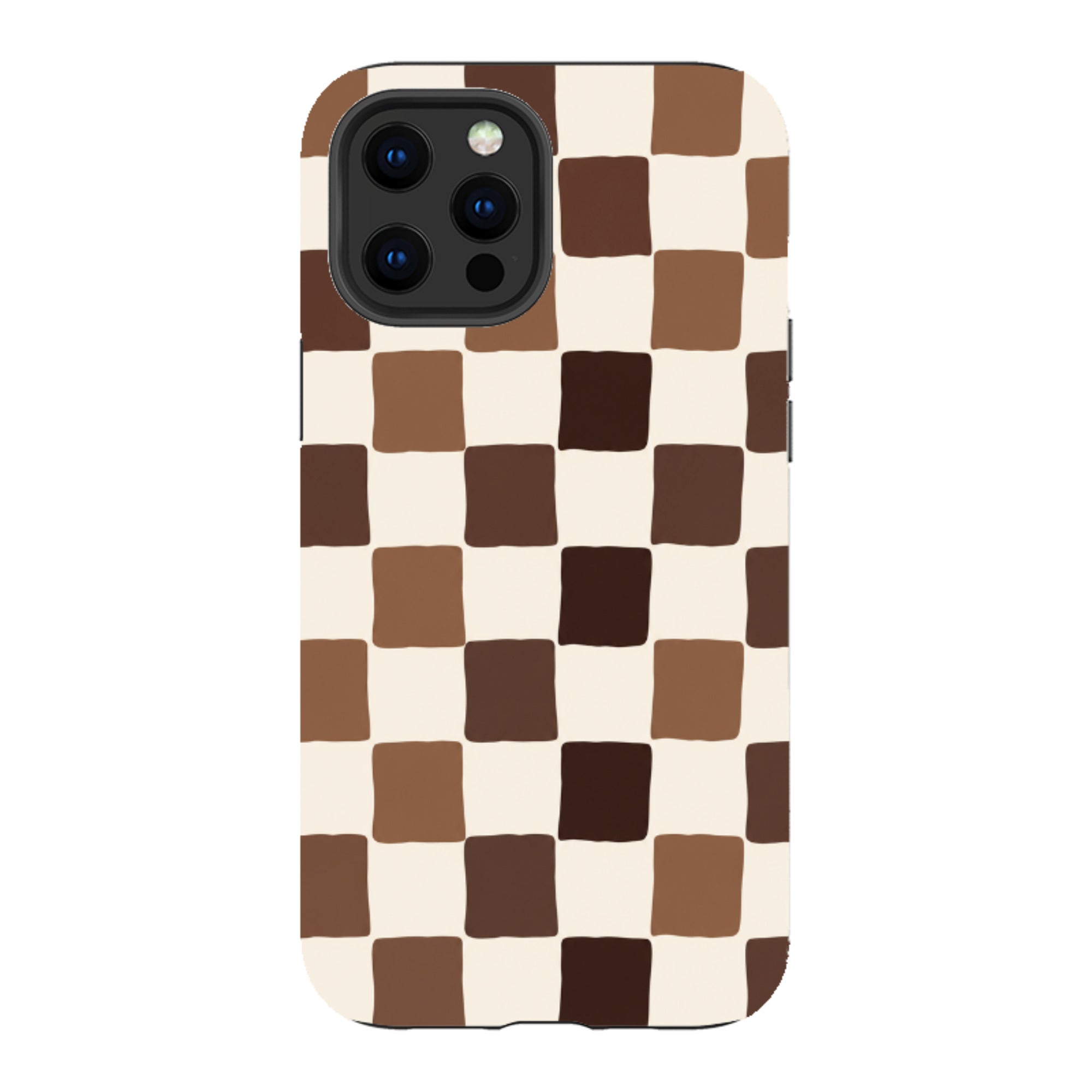 iPhone Tough Case - Brown Checkerboard