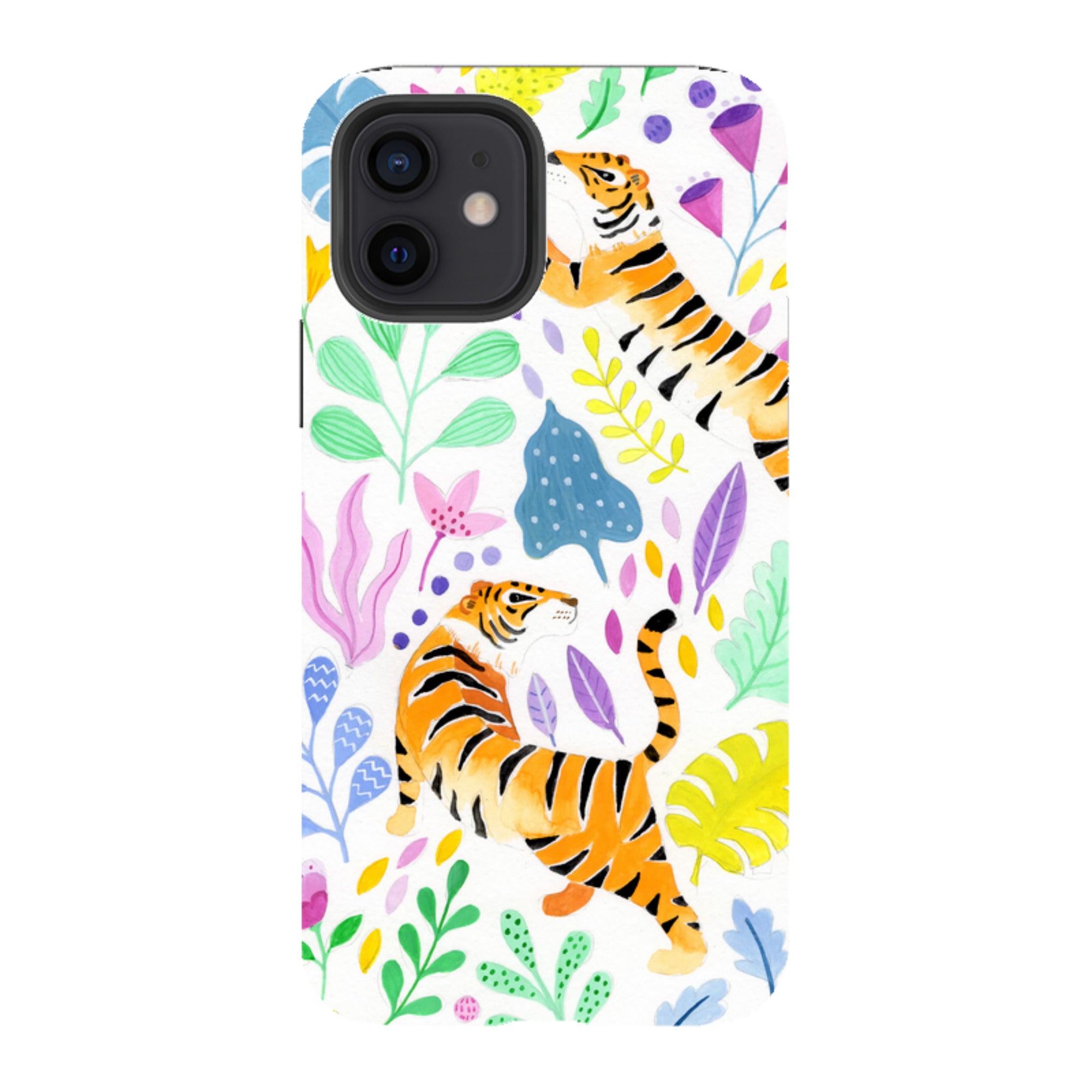 iPhone Tough Case - Tigers And Flowers By Bex Parkin