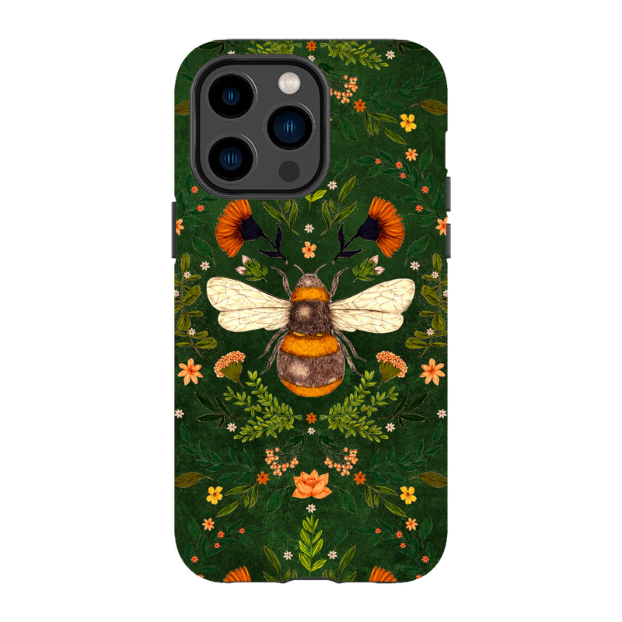 iPhone Tough Case - Botanical Bee Green By Jade Mosinski
