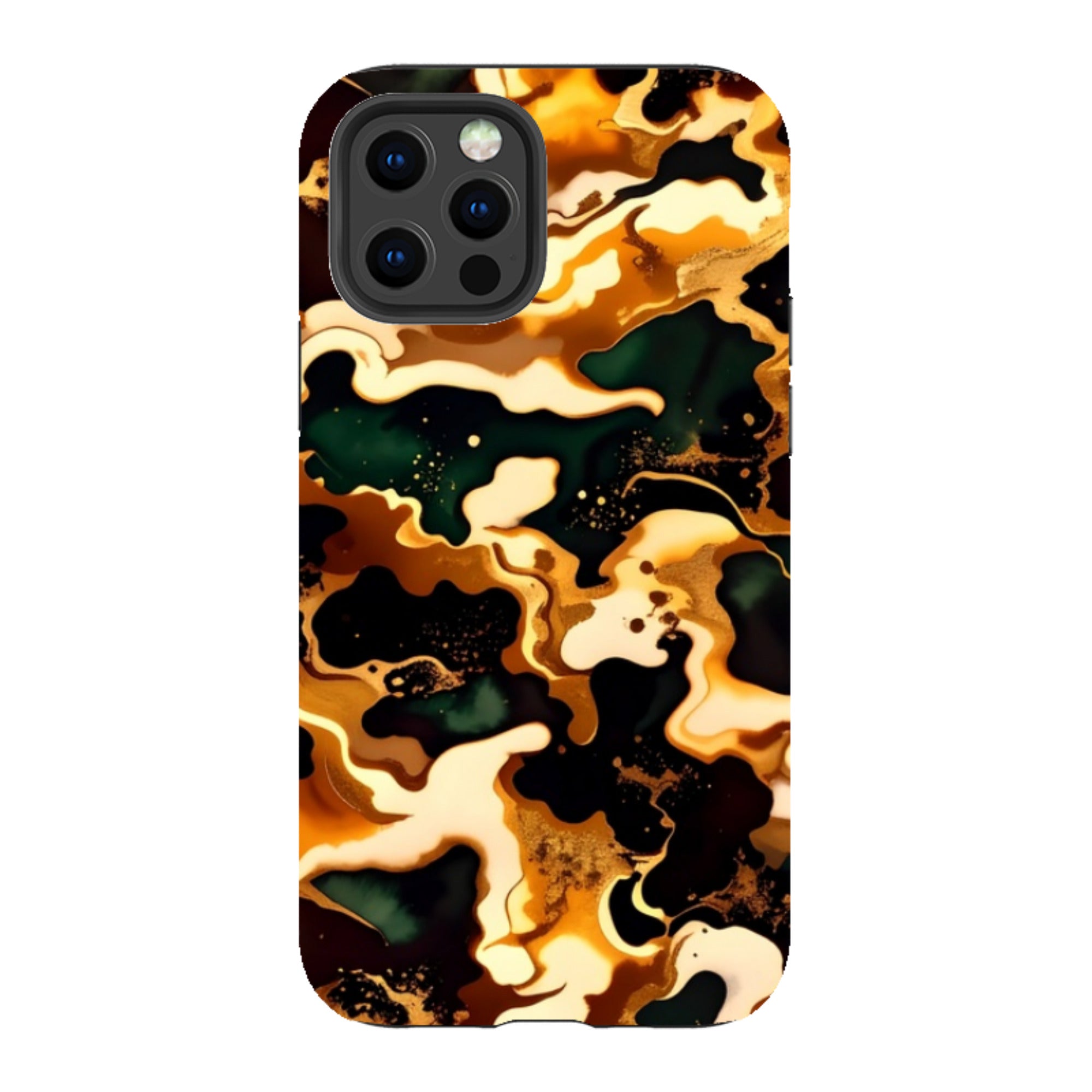 iPhone Tough Case - Green Fire Marble