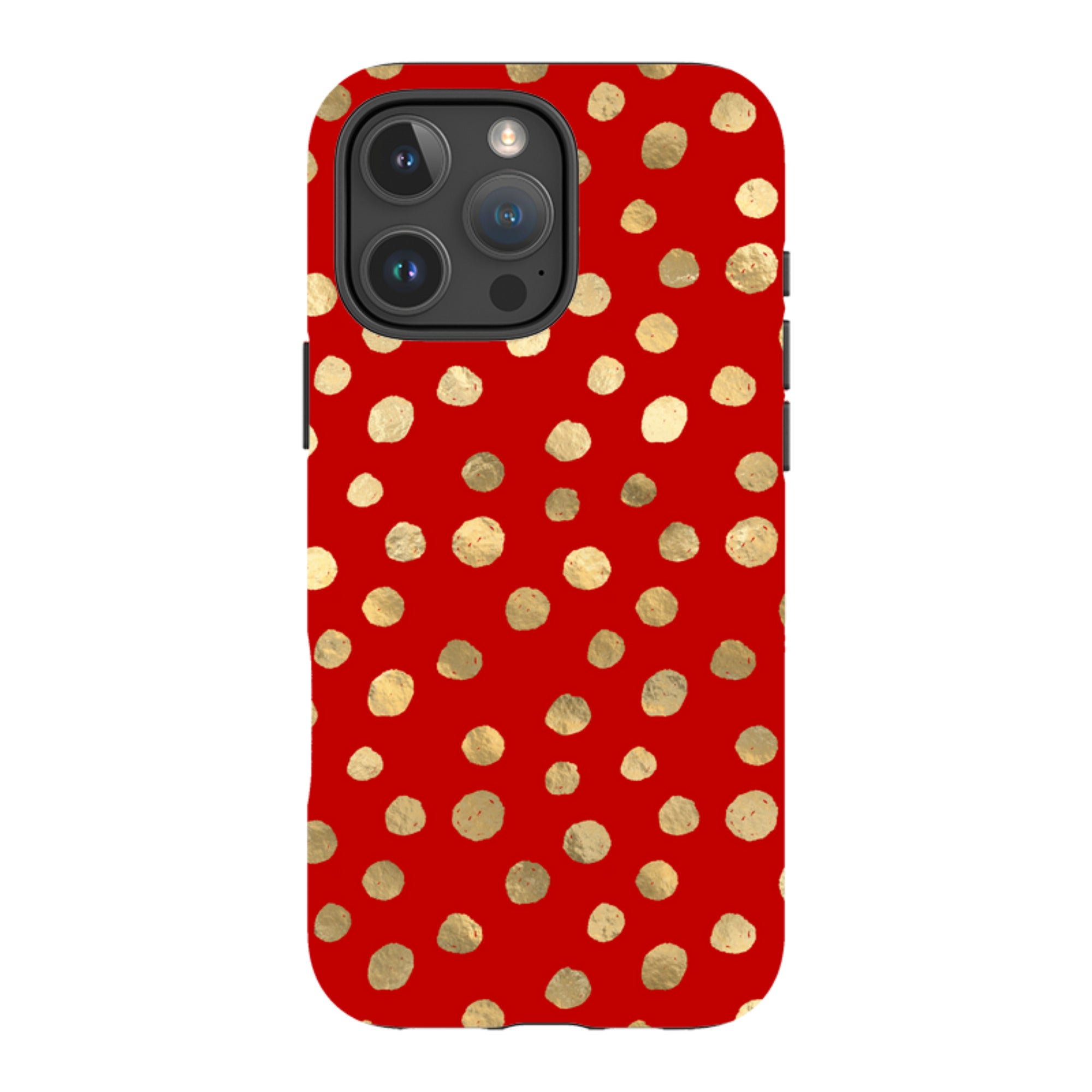 iPhone Tough Case - Burgundy and Gold Stars