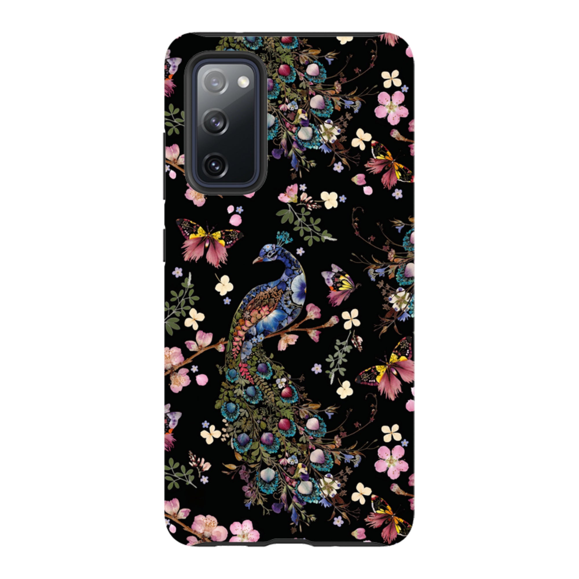 Samsung Tough Case - Peacock and Cherry Blossoms Dark By Helen Ahpornsiri