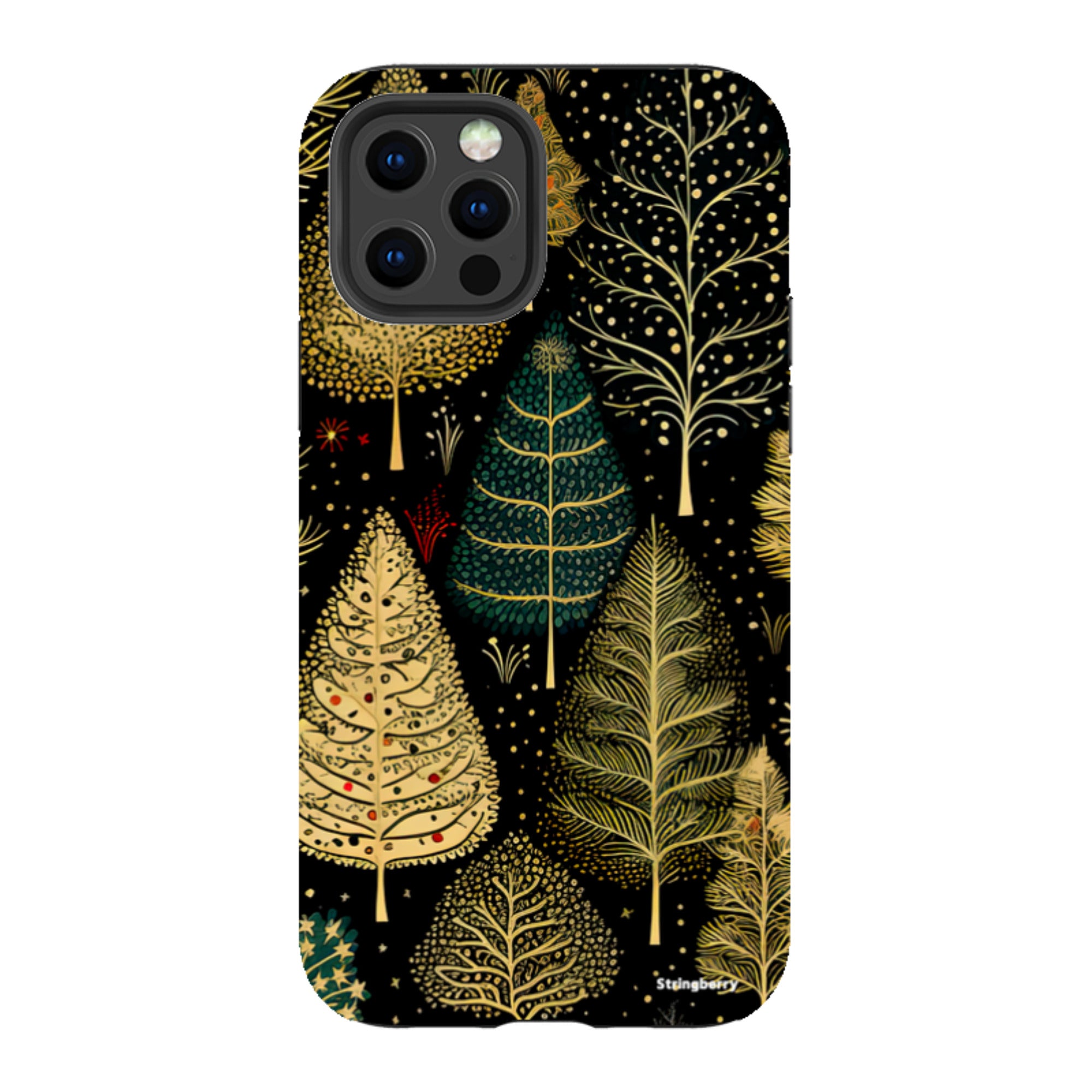 iPhone Tough Case - Golden Xmas Trees