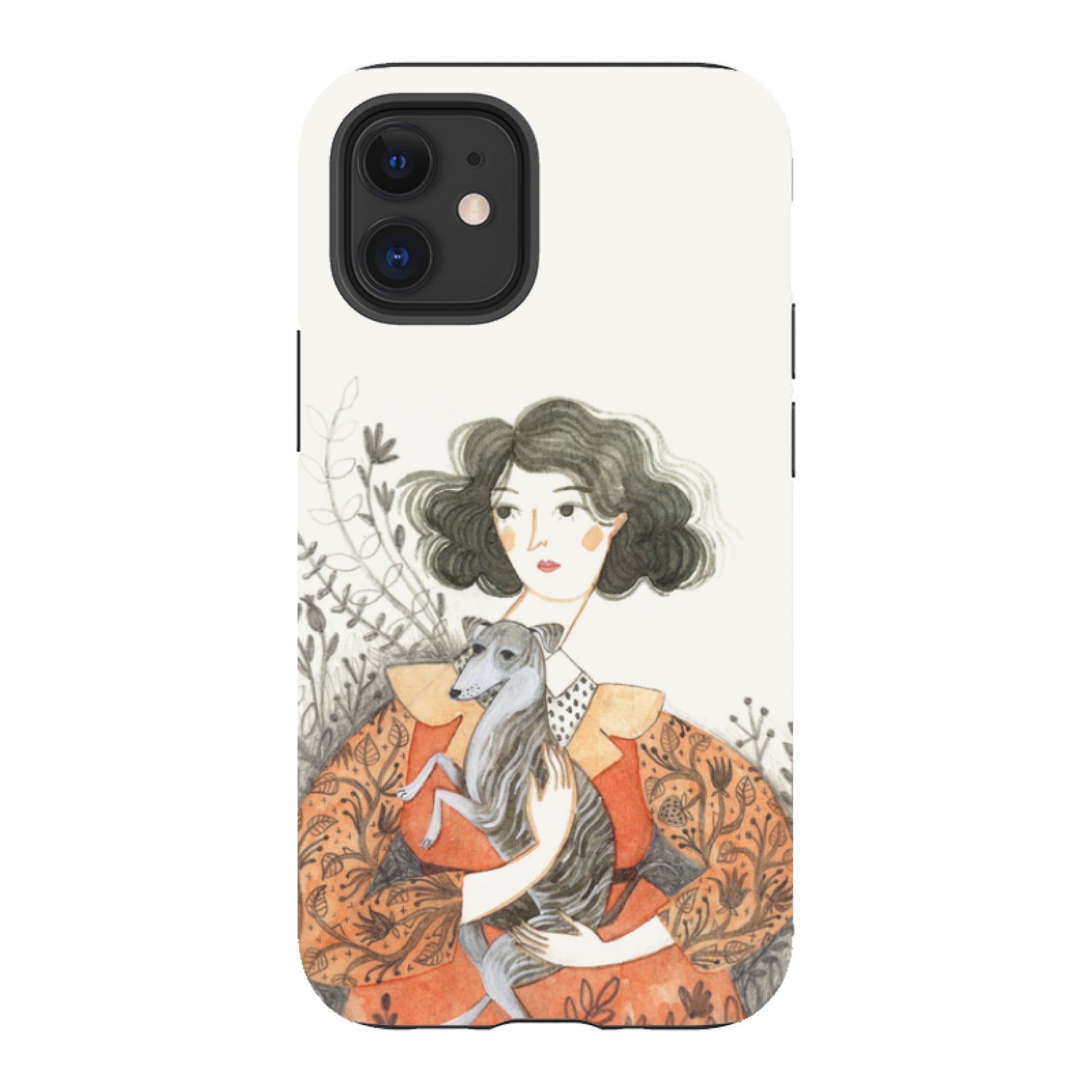 iPhone Tough Case - Lady With Whippet By Meghann Rader