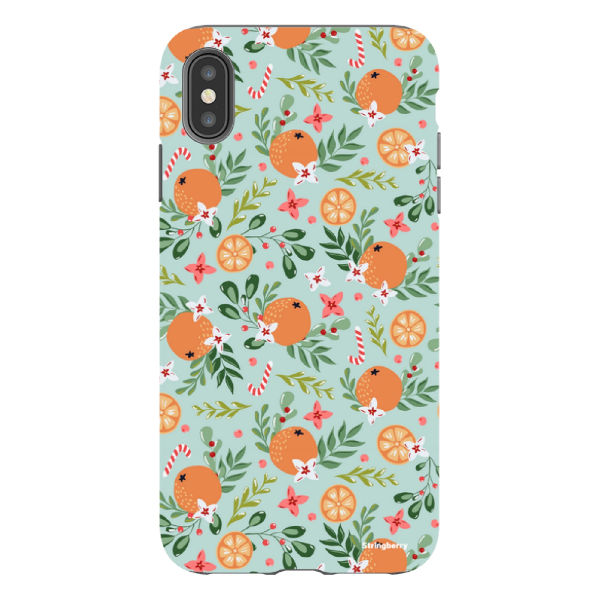iPhone Tough Case - Oranges and Candy Canes