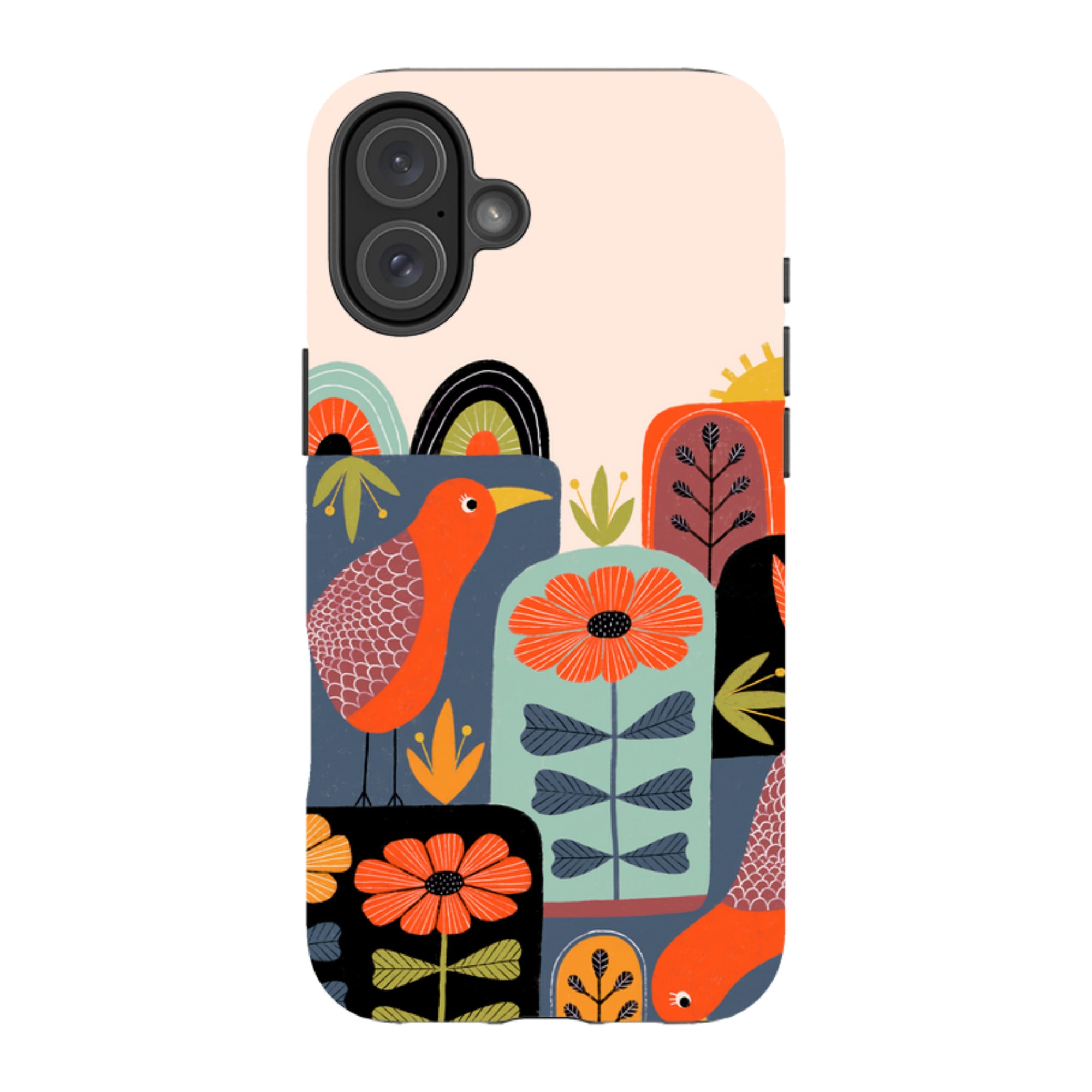 iPhone Tough Case - Folky Birds III By Suzy Taylor