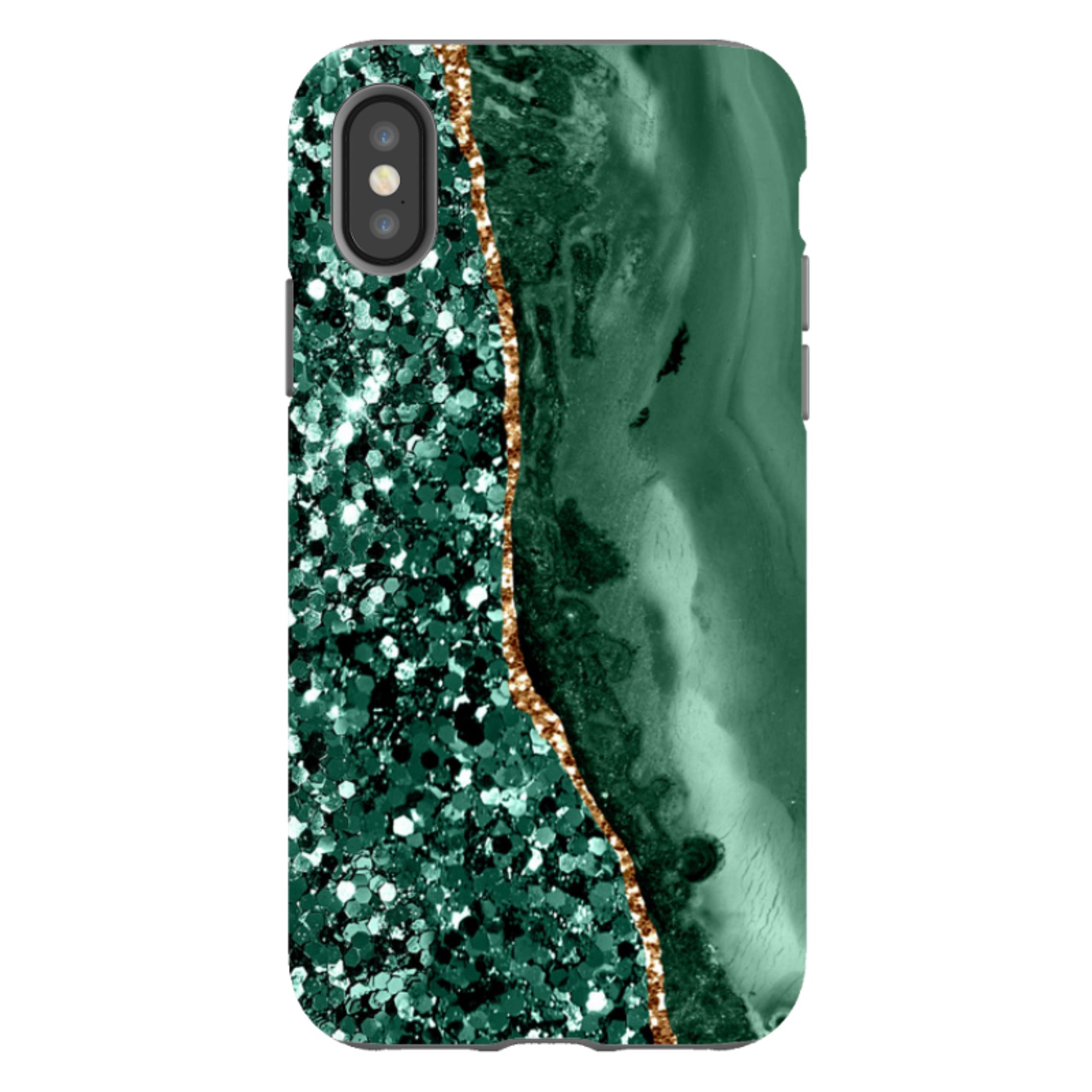 iPhone Tough Case - Green Shade (case does not glitter)