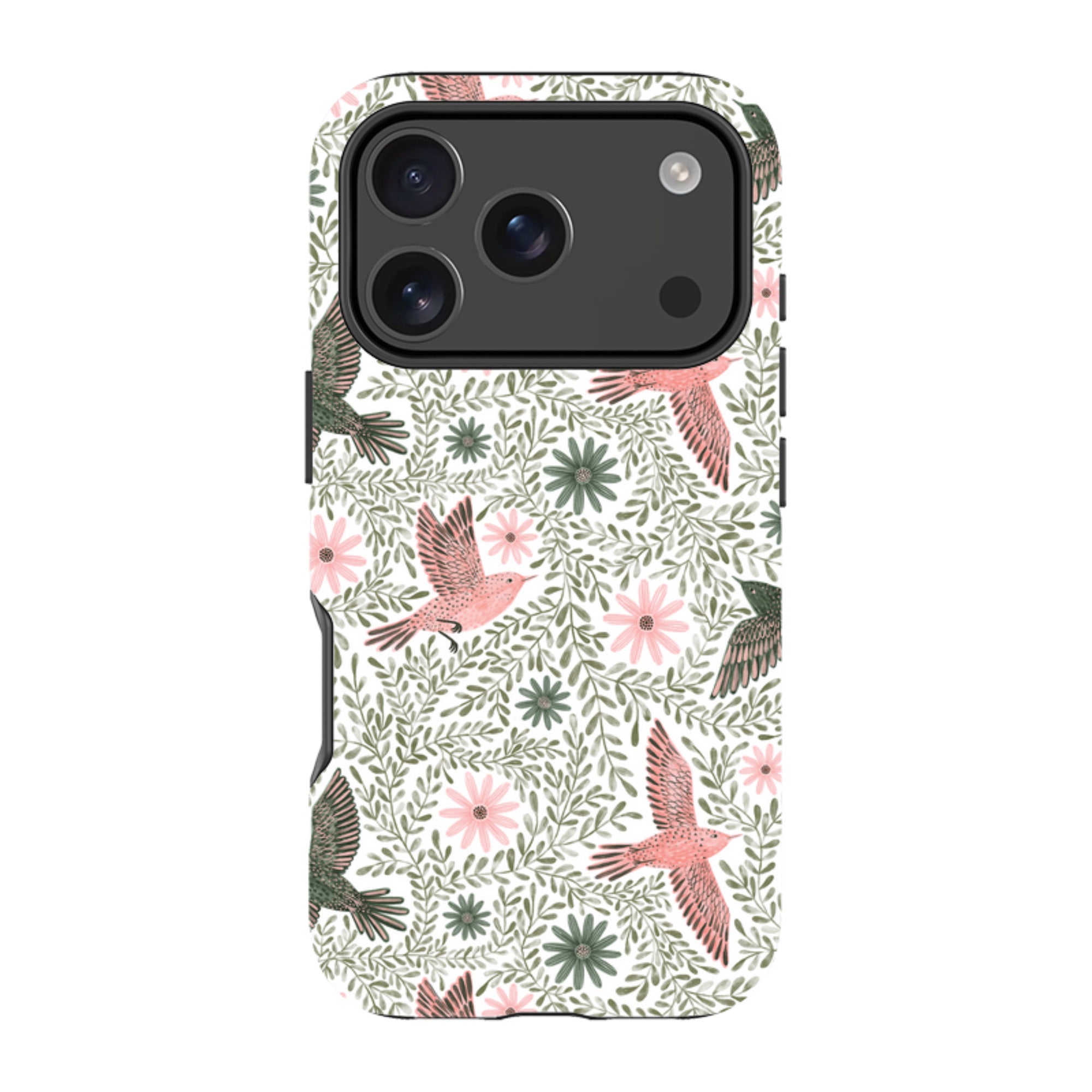 iPhone Tough Case - Bird Pattern Green By Lee Foster Wilson