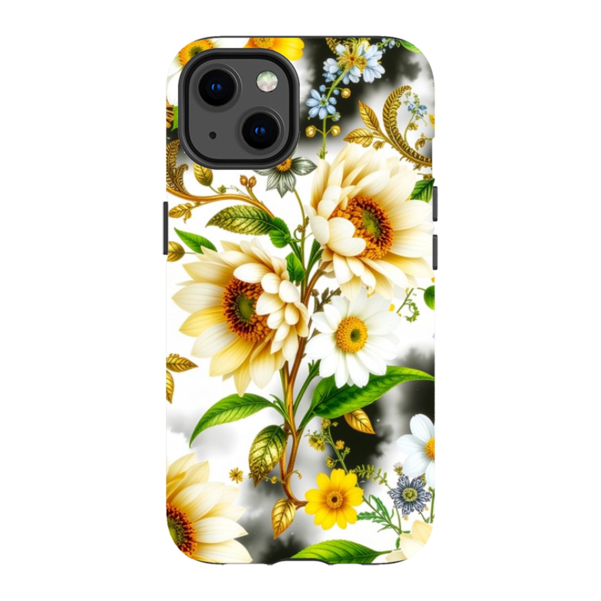 iPhone MagSafe Tough Case - Gold Flowers