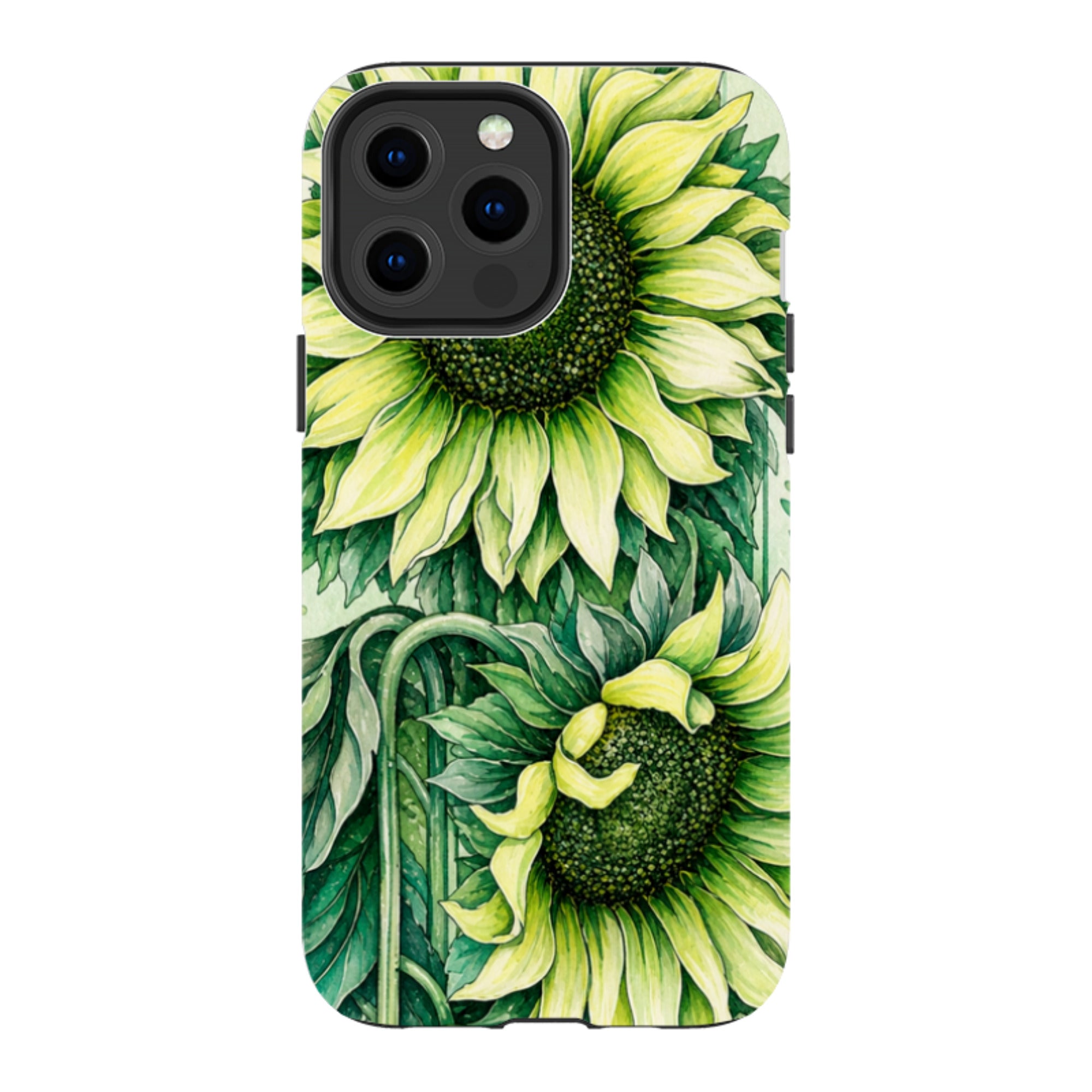 iPhone Tough Case - Sage Green Sunflower