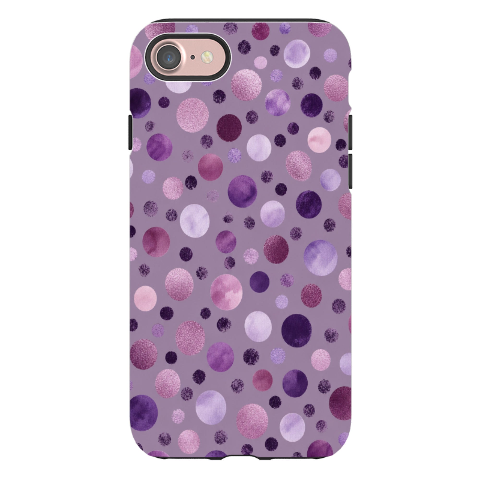 iPhone Tough Case - Mauve Polka Dot