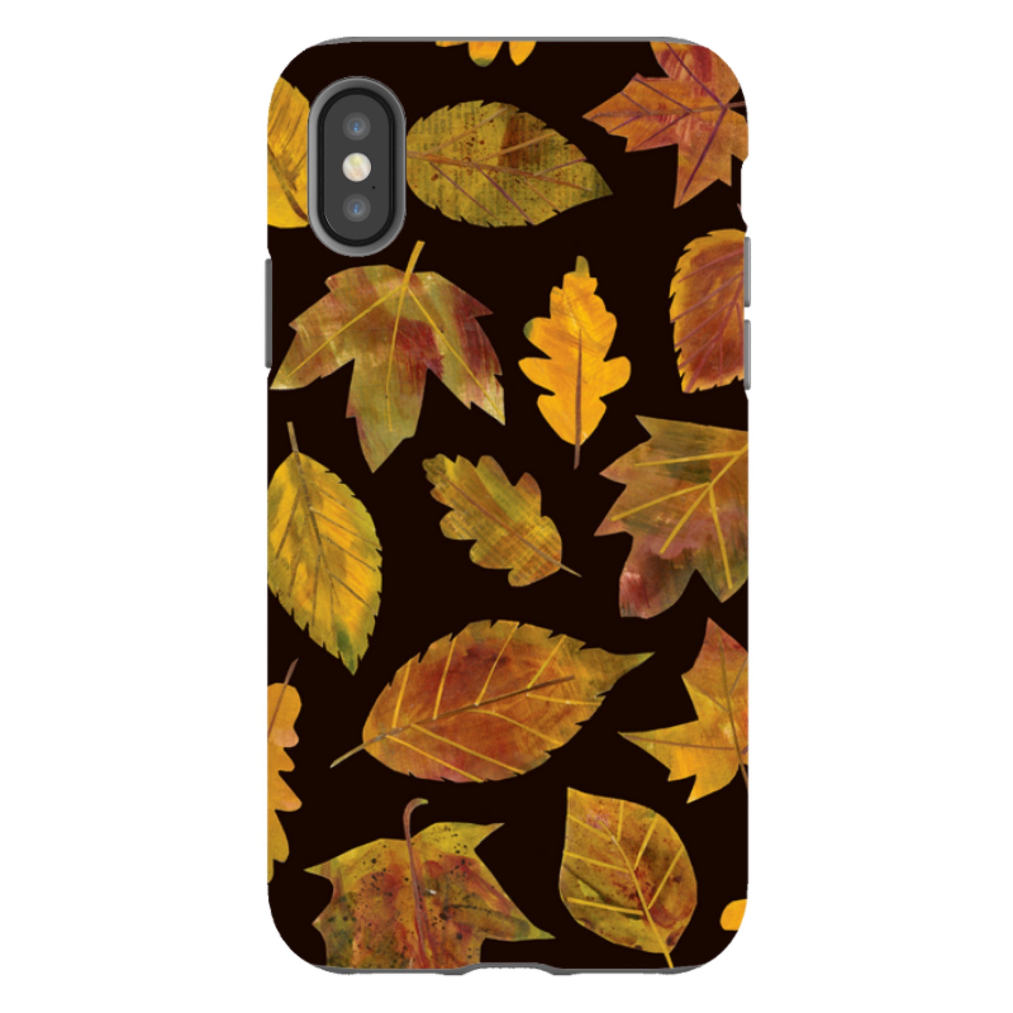 iPhone Tough Case - Autumn Textured Leaves By Tracey English