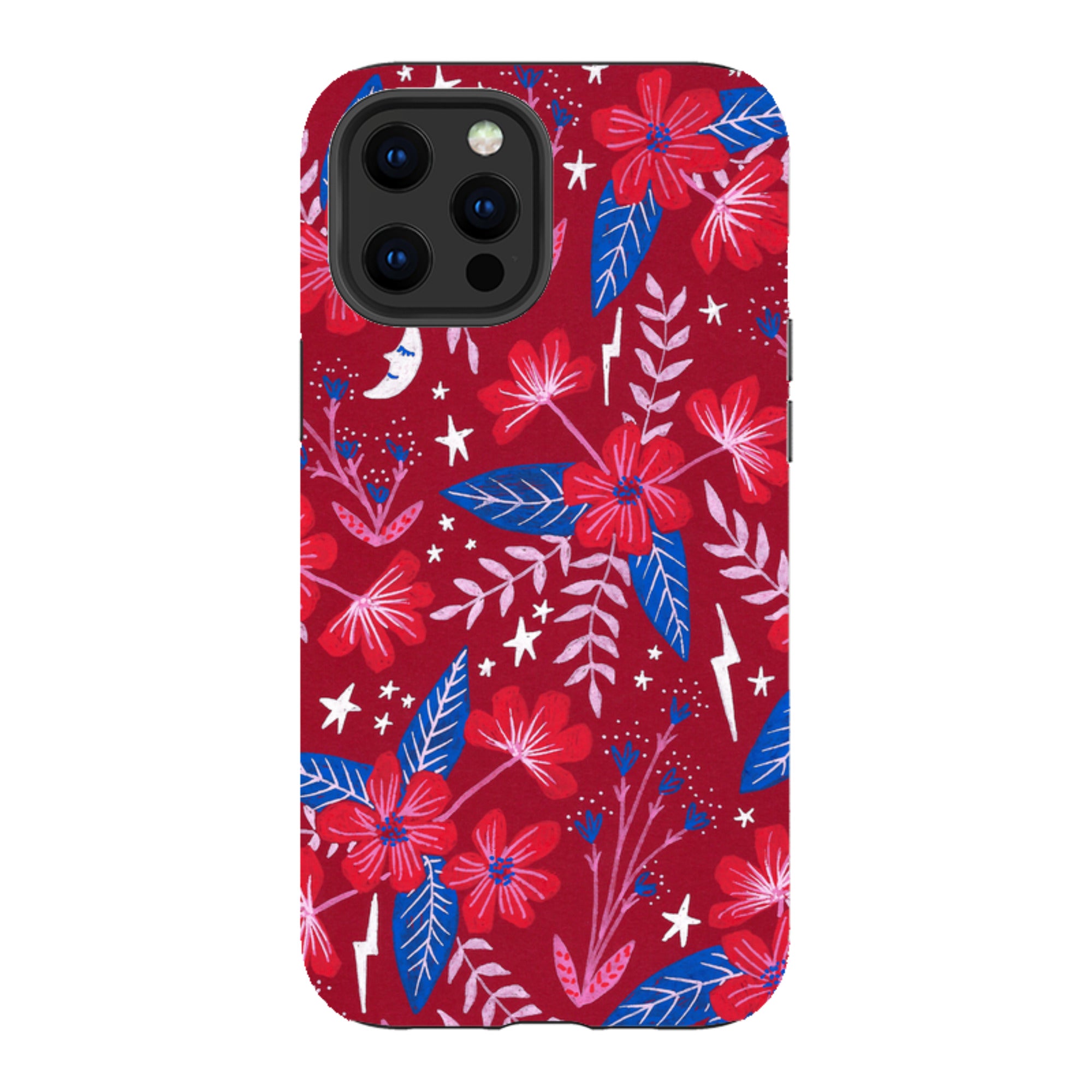 iPhone Tough Case - Red Moon Garden By Lee Foster Wilson