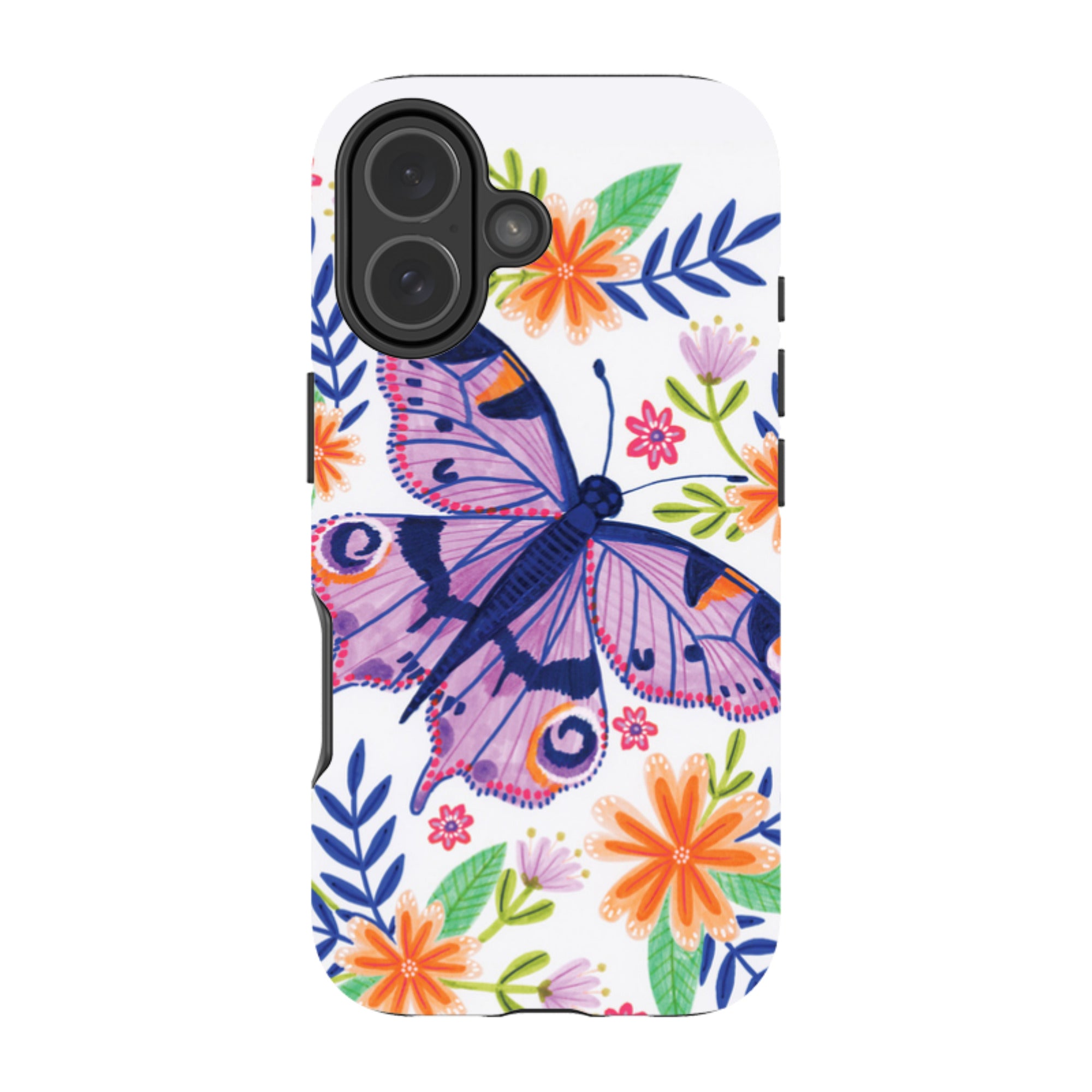 iPhone Tough Case - Floral Lilac Butterfly By Lee Foster Wilson