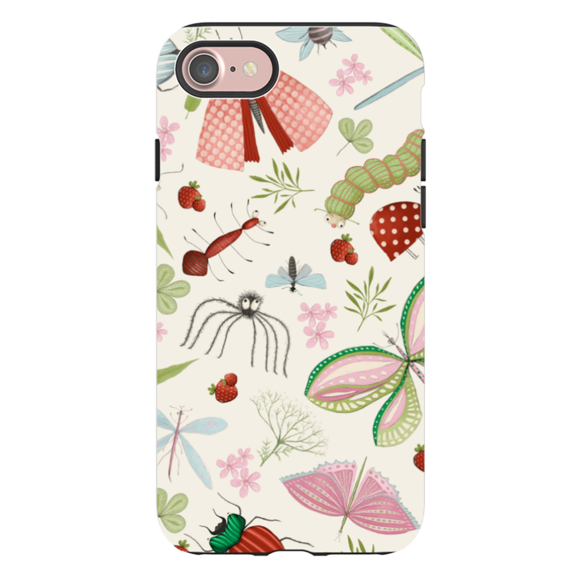 iPhone Tough Case - Insects Pattern By Maja Lindberg