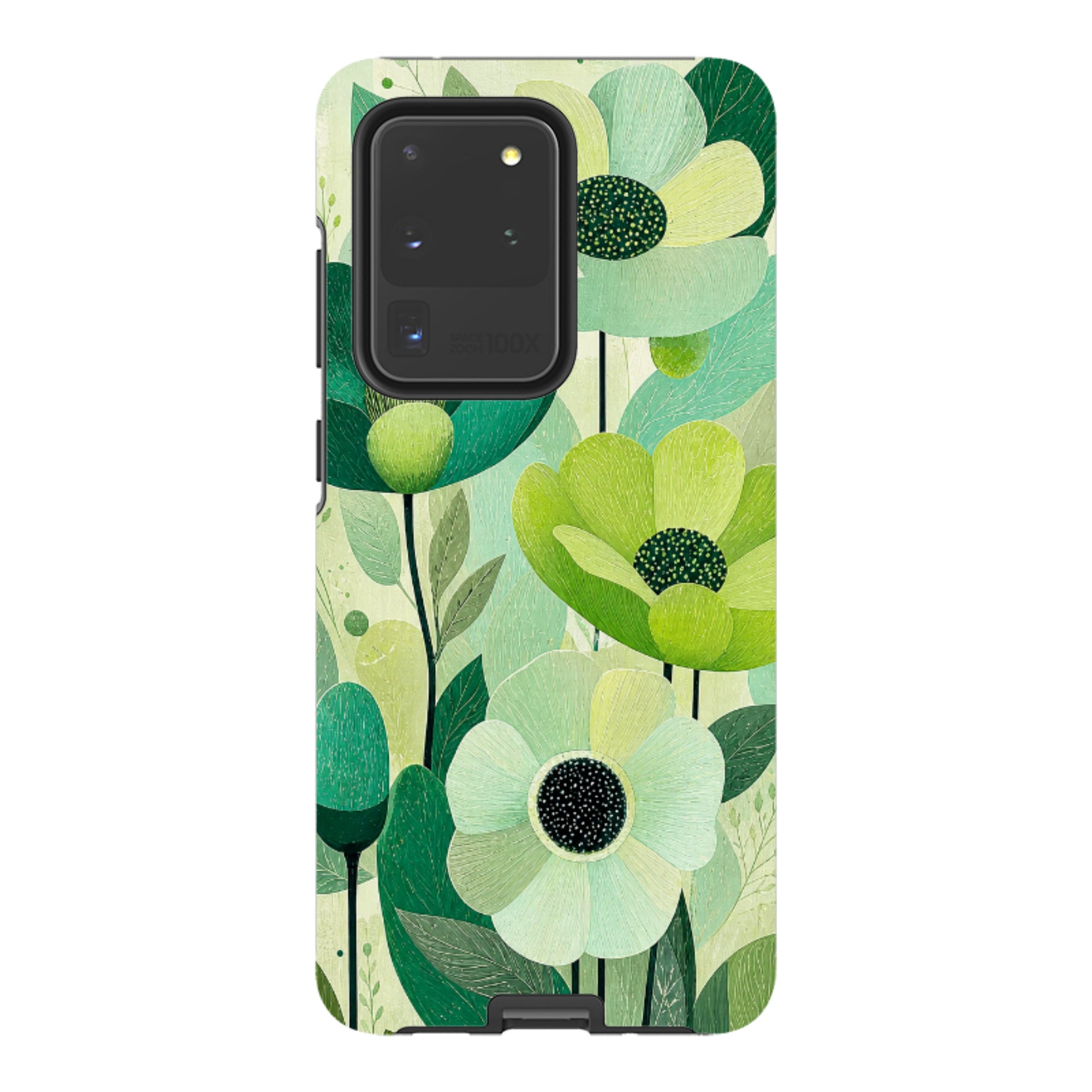 Samsung Tough Case - Mint Woodgrain Floral