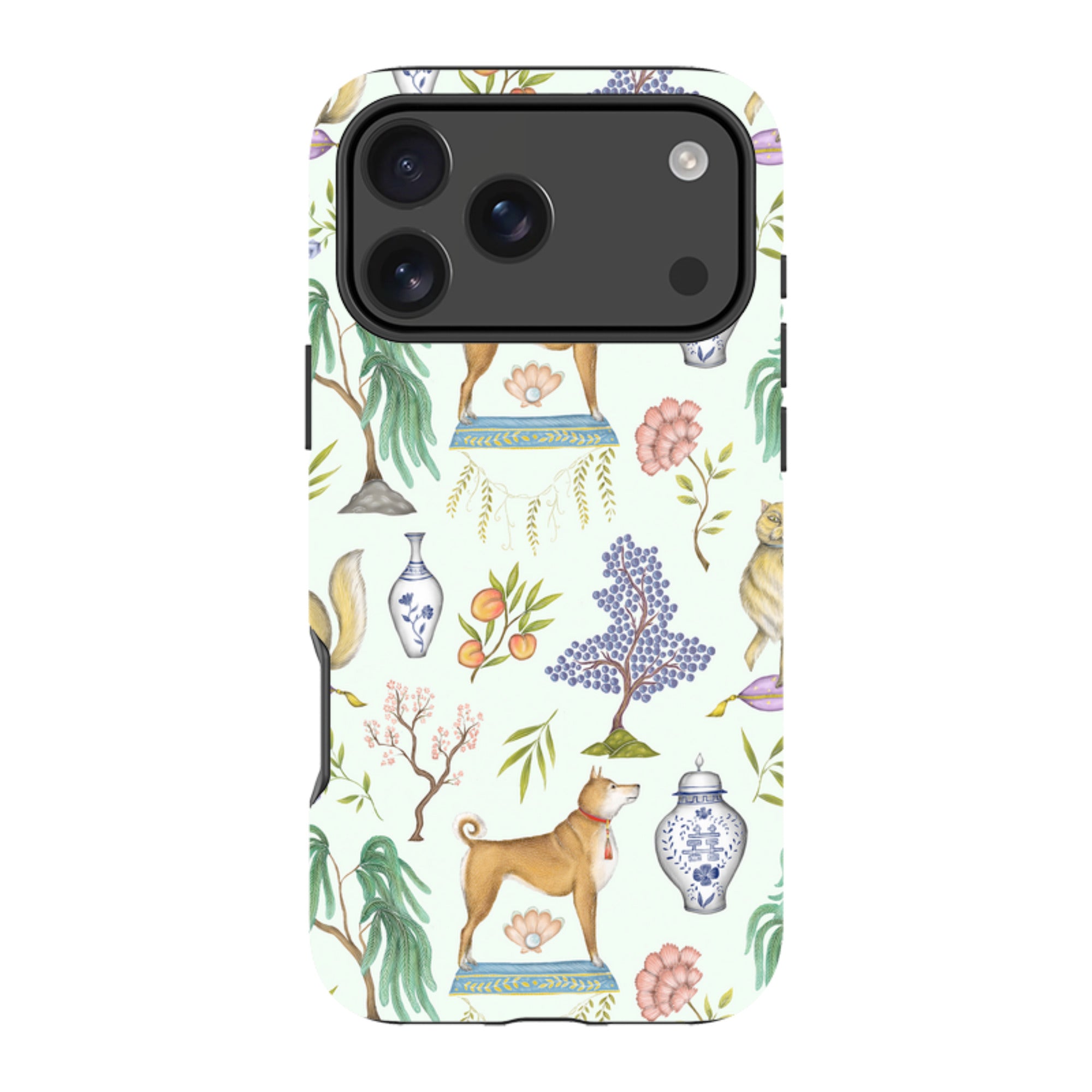 iPhone Tough Case - Chinoiserie Menagerie Green By Catherine Rowe