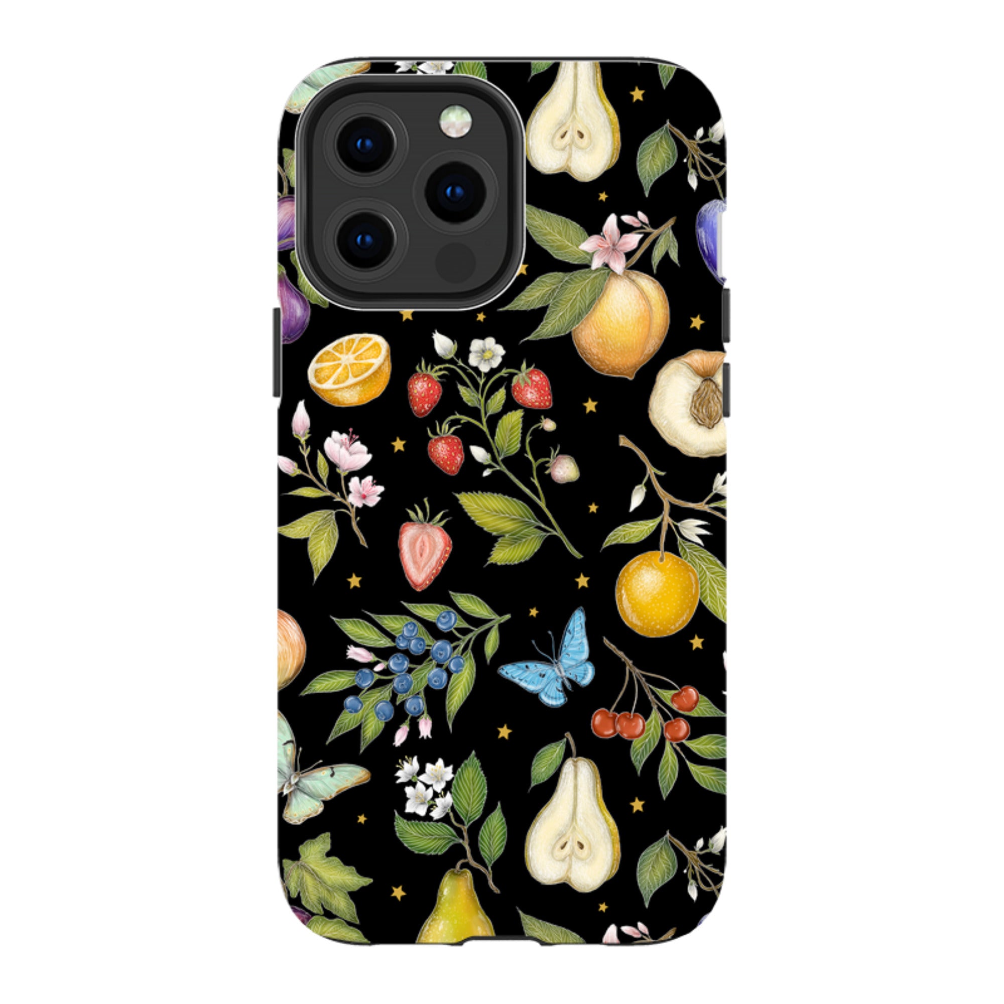 iPhone Tough Case - Black Fruits By Catherine Rowe