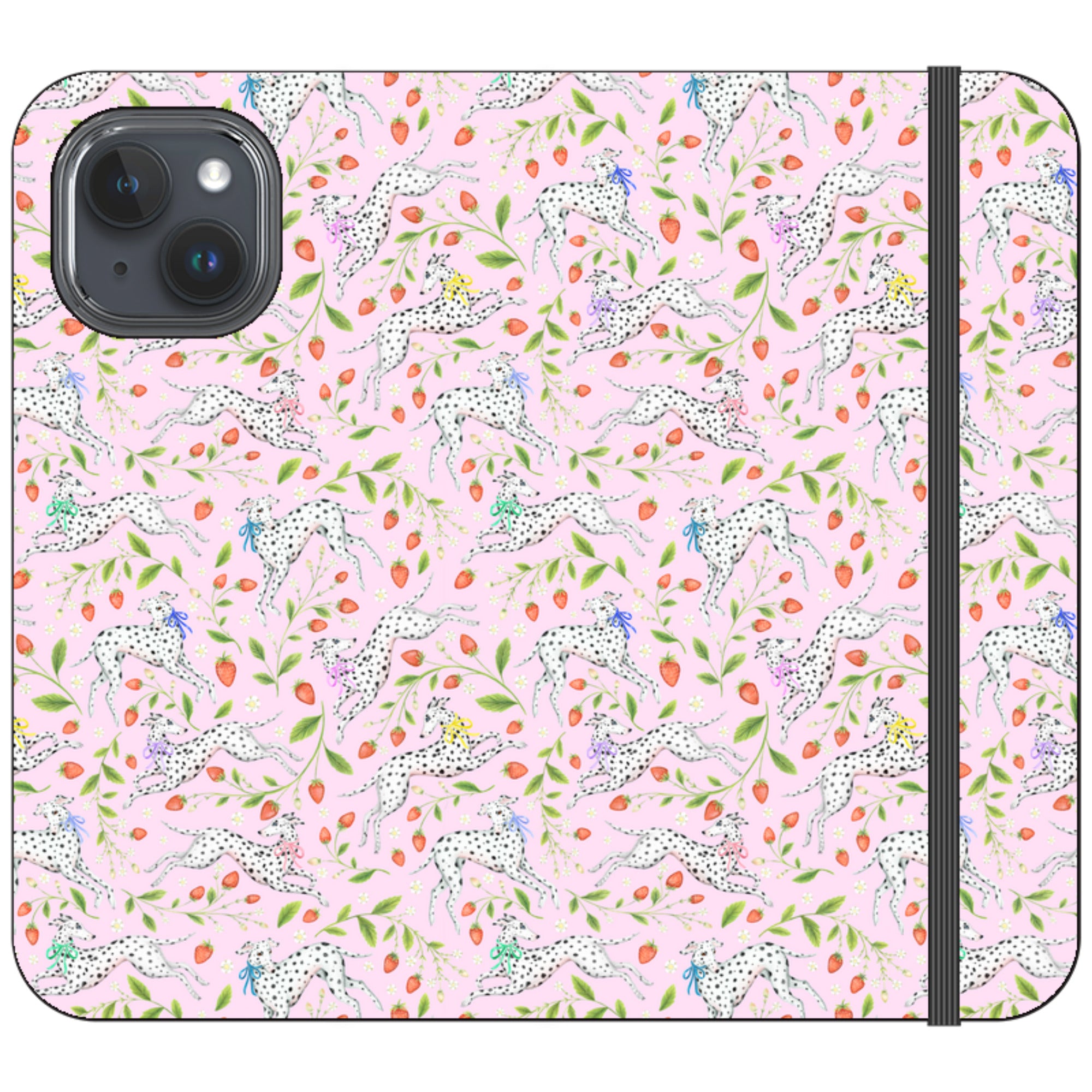 Spots and Strawbs Wallet Case By Catherine Rowe