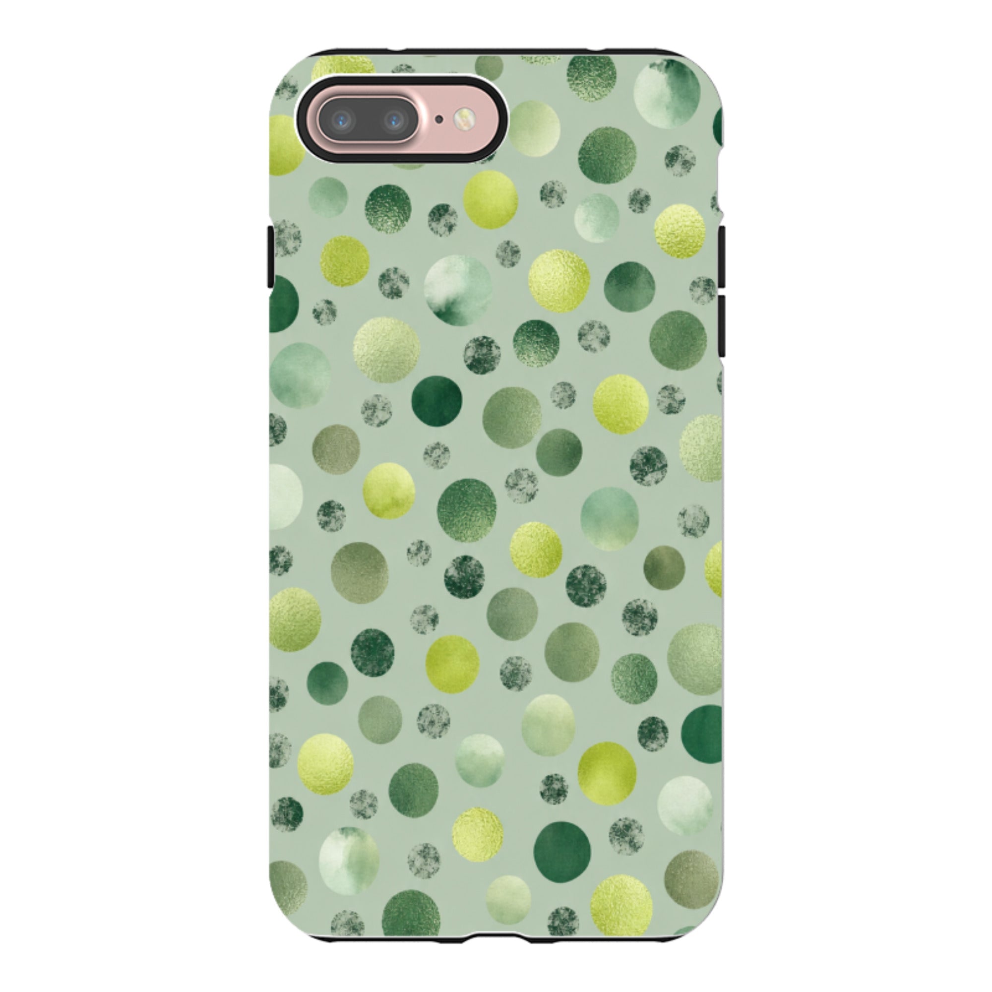 iPhone Tough Case - Sage Green Polka Dot