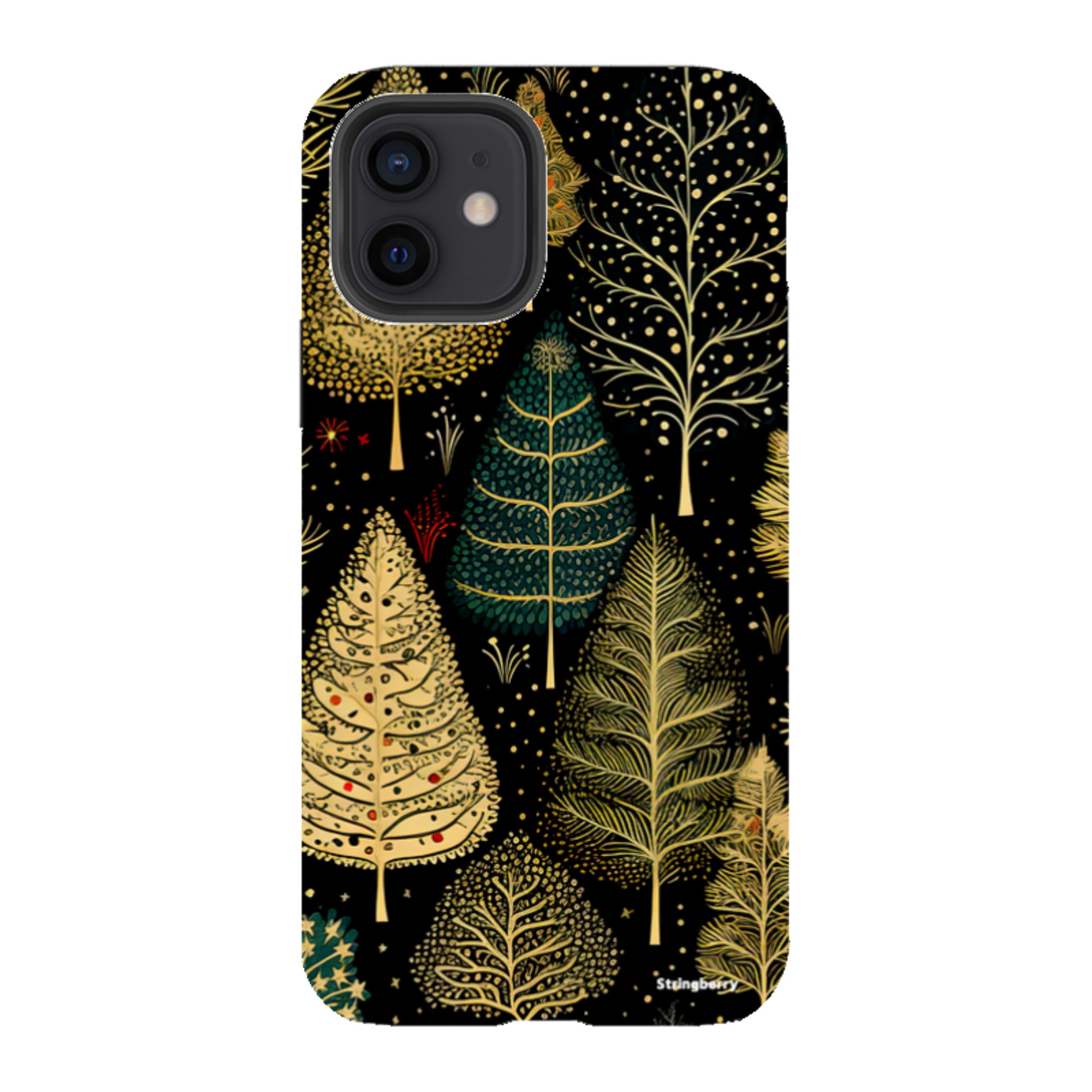 iPhone Tough Case - Golden Xmas Trees
