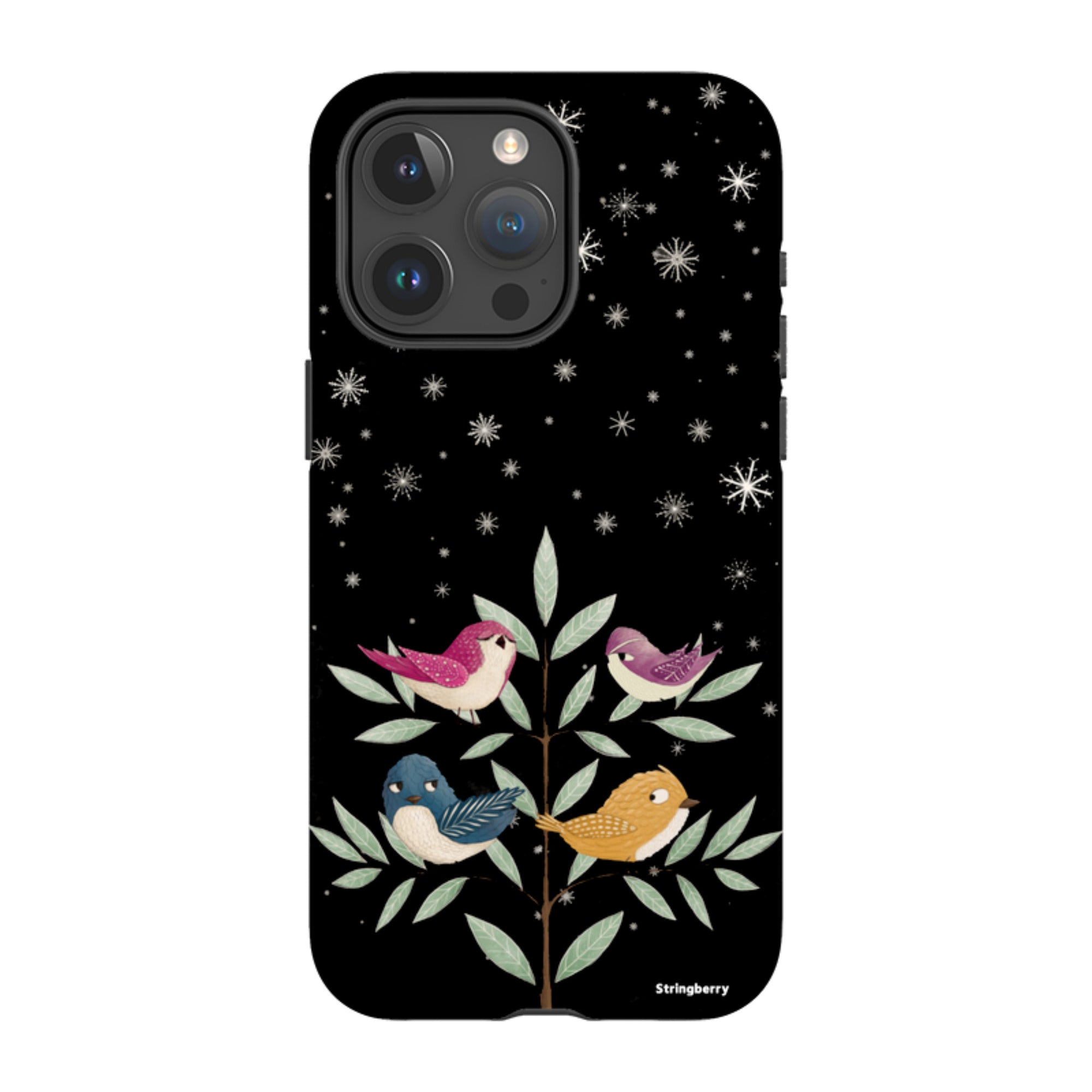 iPhone Tough Case - Garden Birds Black By Maja Lindberg