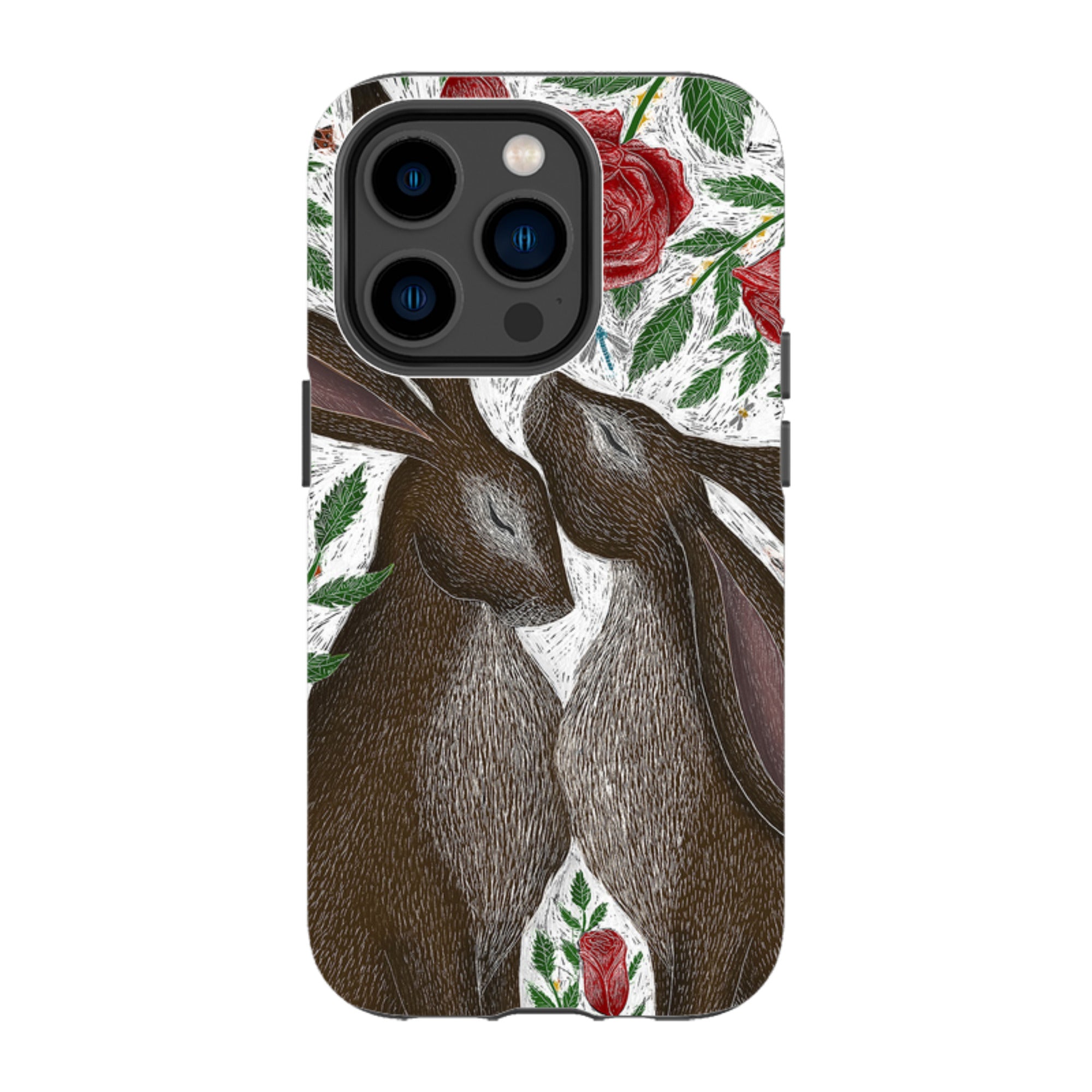 iPhone Tough Case - Hares And Red Roses By Catherine Rowe