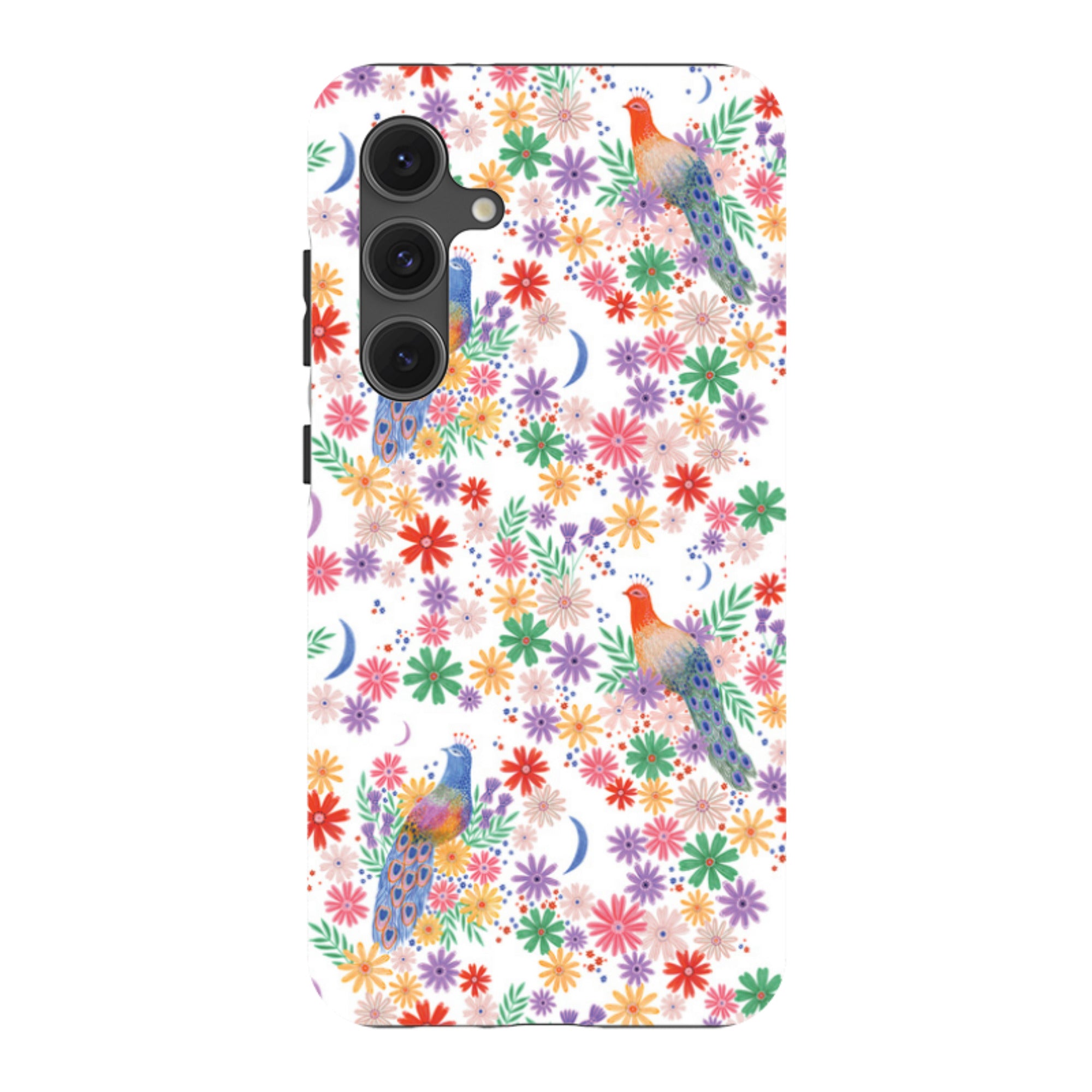 Samsung Tough Case - Peacock Pattern White By Lee Foster Wilson