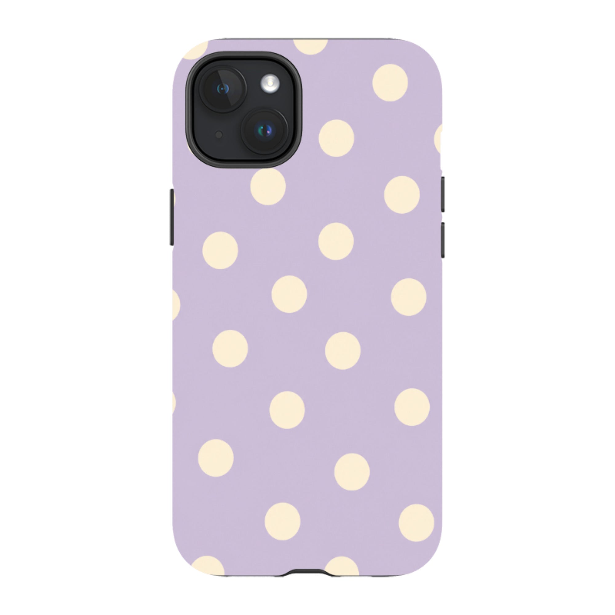 iPhone MagSafe Tough Case - Pastel Purple & Cream Polka Dot