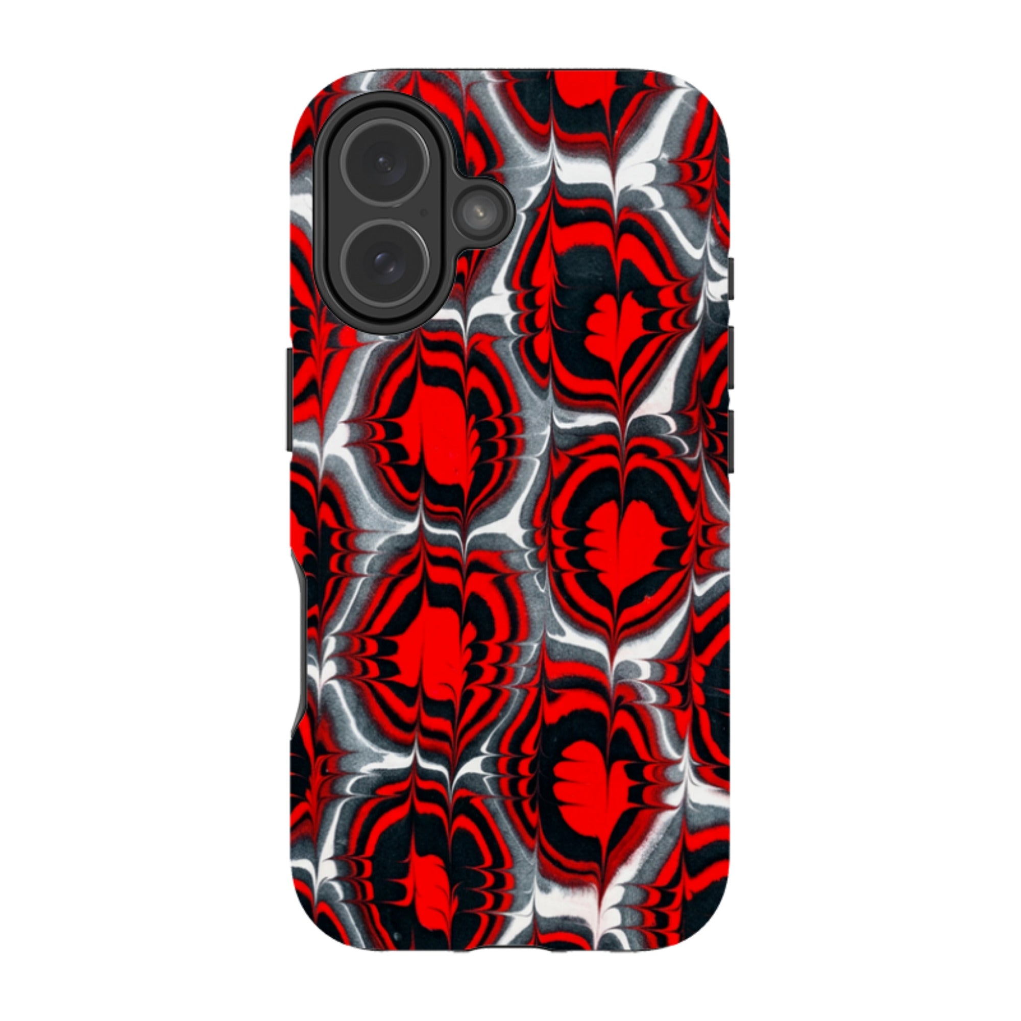 iPhone MagSafe Tough Case - Red & Black Marble