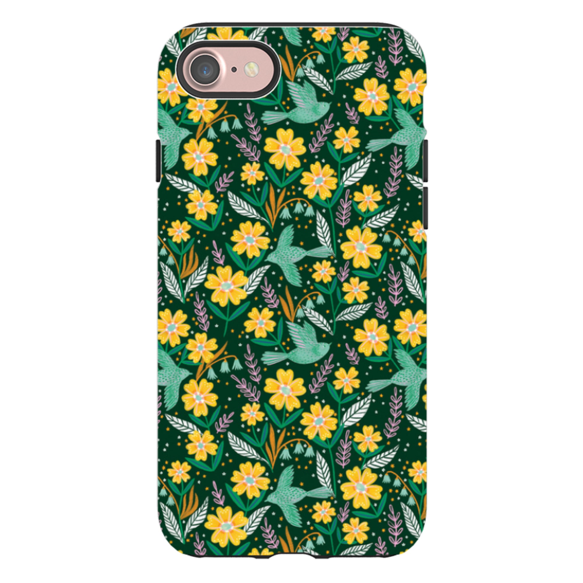 iPhone Tough Case - Sweet Birds Green By Lee Foster Wilson