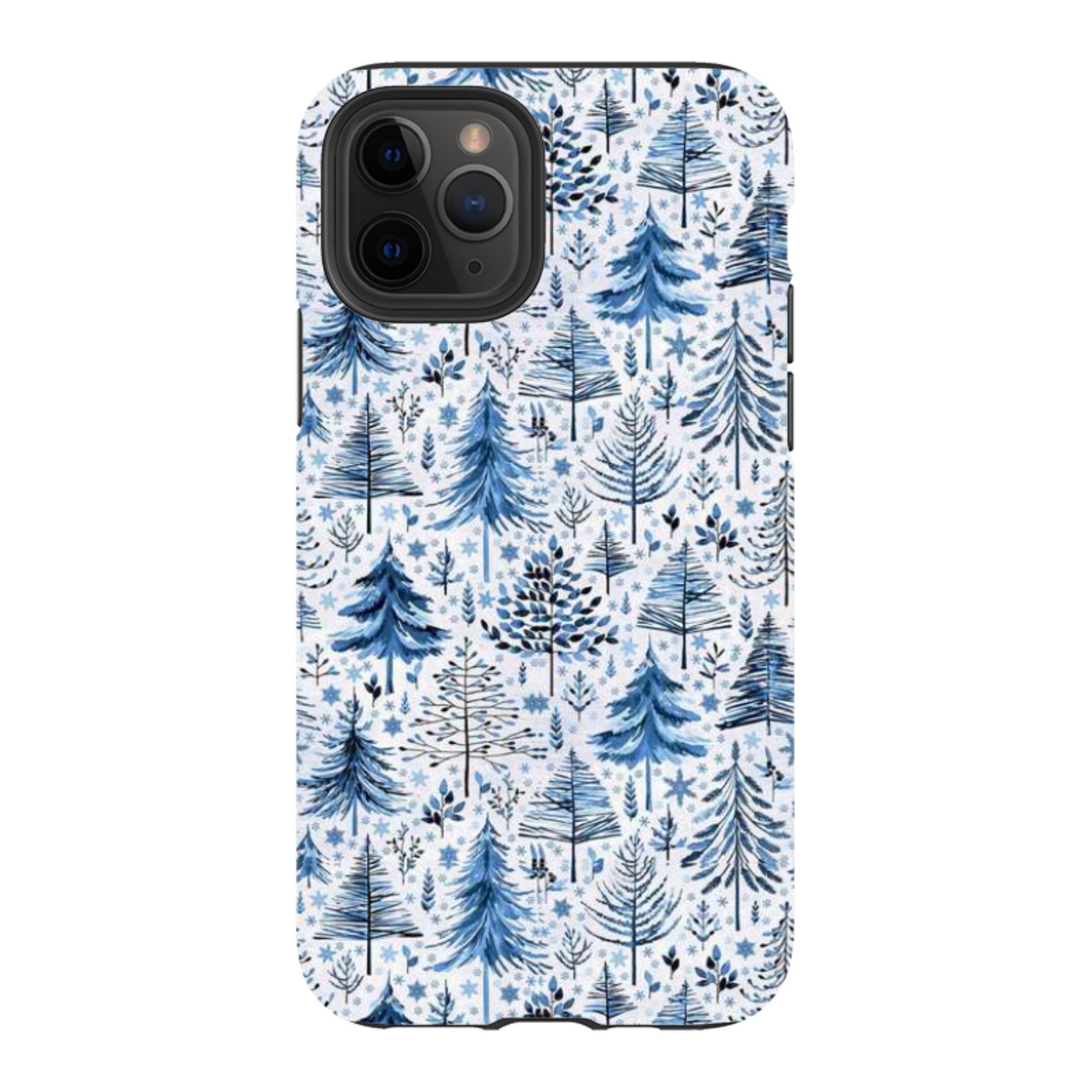 iPhone Tough Case - Blue Xmas Trees By Elisabeth Haager