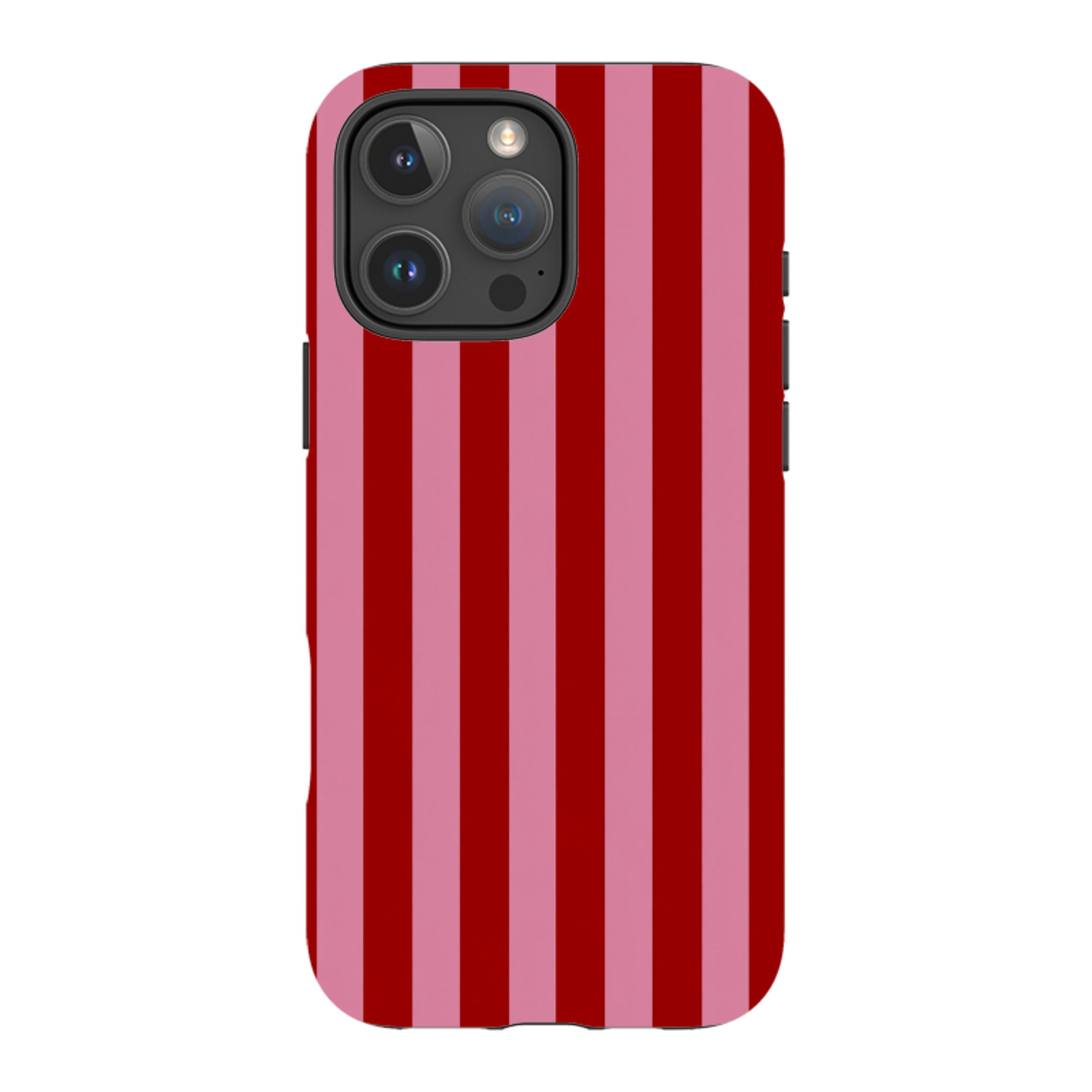iPhone MagSafe Tough Case - Burgundy & Pink Stripe