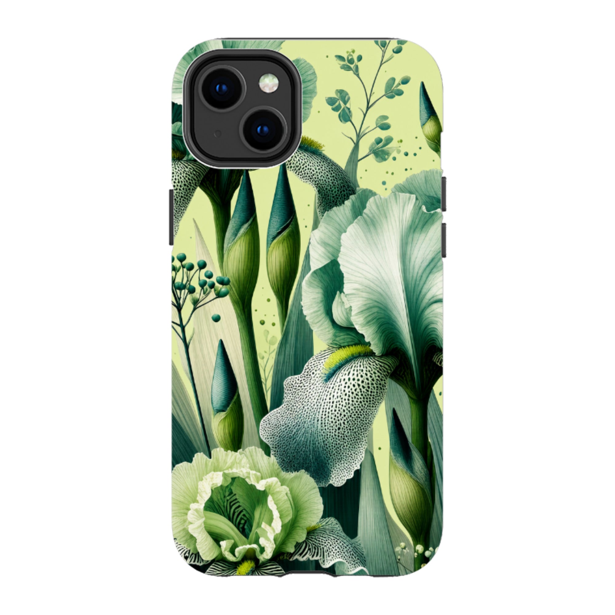 iPhone Tough Case - Sage Green Iris Floral