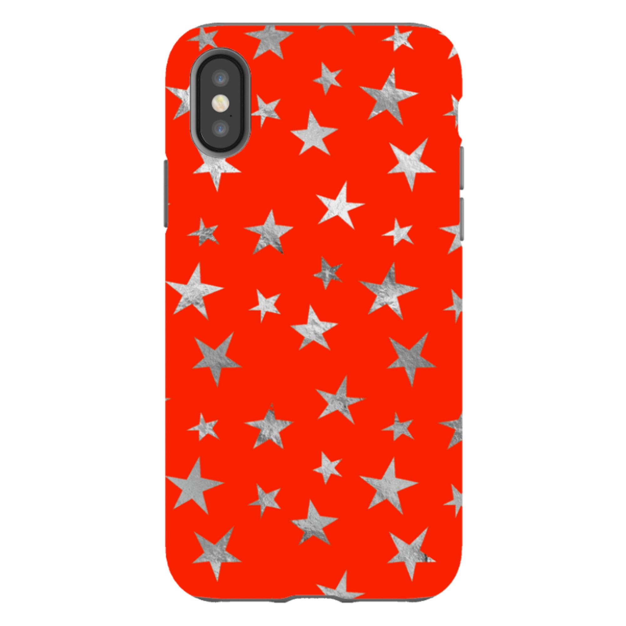 iPhone Tough Case - Red and Silver Stars
